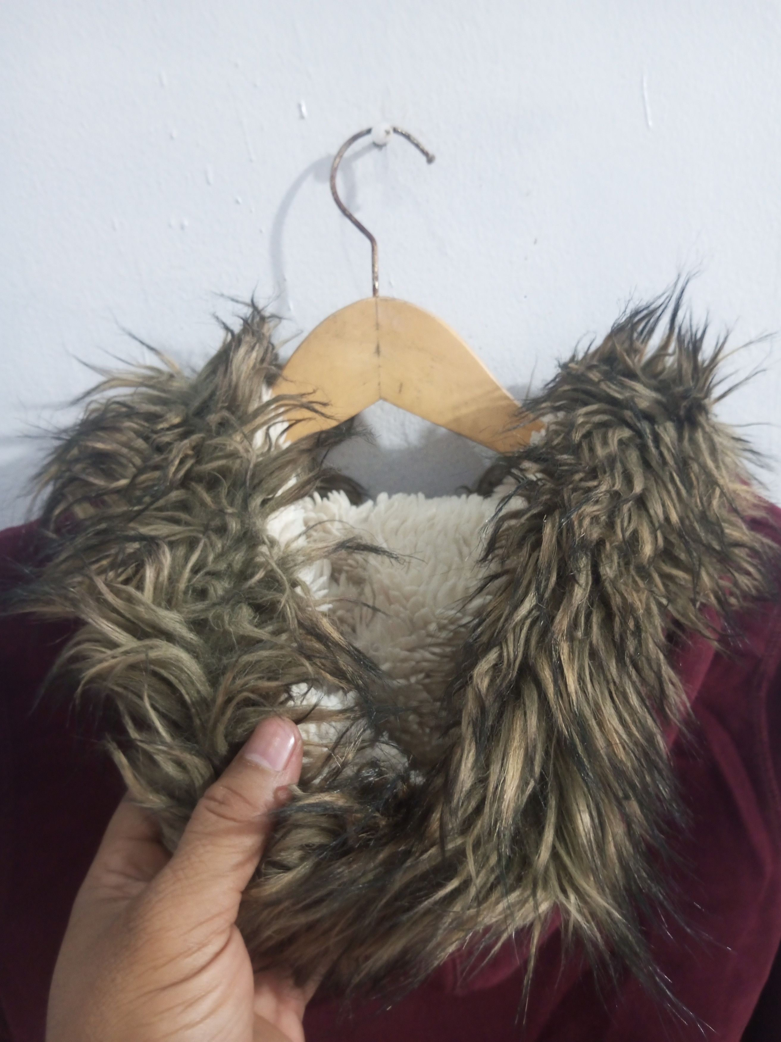 Abercrombie & Fitch Vintage abercrombie maroon fur hoodie Size US S / EU 44-46 / 1 - 7 Thumbnail