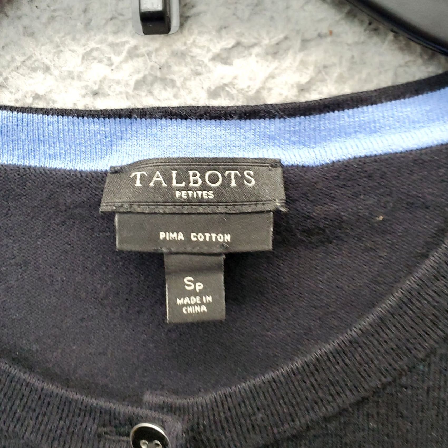 Talbots Talbots Cardigan Sweater Women PS Black Pima Cotton Ribbed Hem/Cuff Button Front Size S / US 4 / IT 40 - 5 Thumbnail