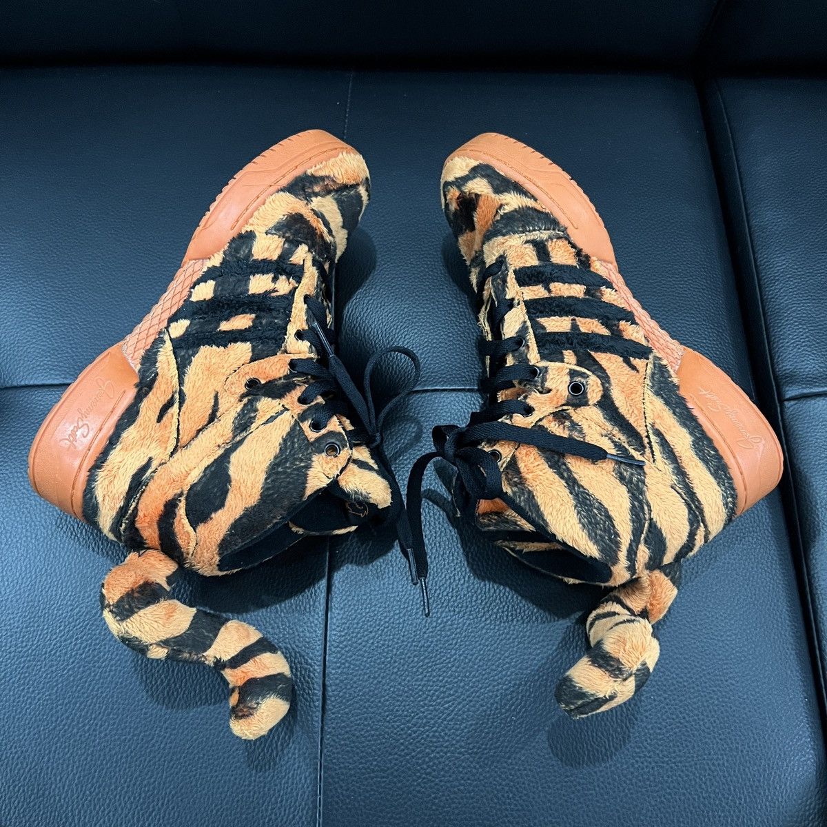 Jeremy Scott Adidas by Jeremy Scott FW14 Tiger Print Tail Sneakers Size US 6.5 / IT 36.5 - 4 Thumbnail
