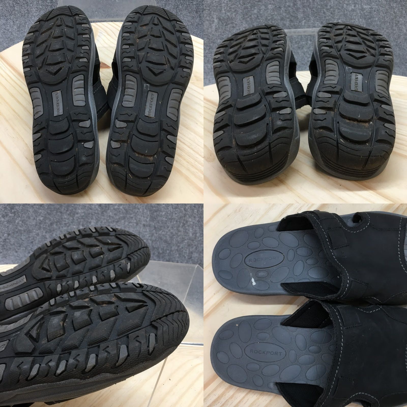 Rockport Rockport Sandals Womens 11 Hayes Slide Black Faux Leather Slip On Comfort Flats Size US 11 / IT 41 - 8 Thumbnail