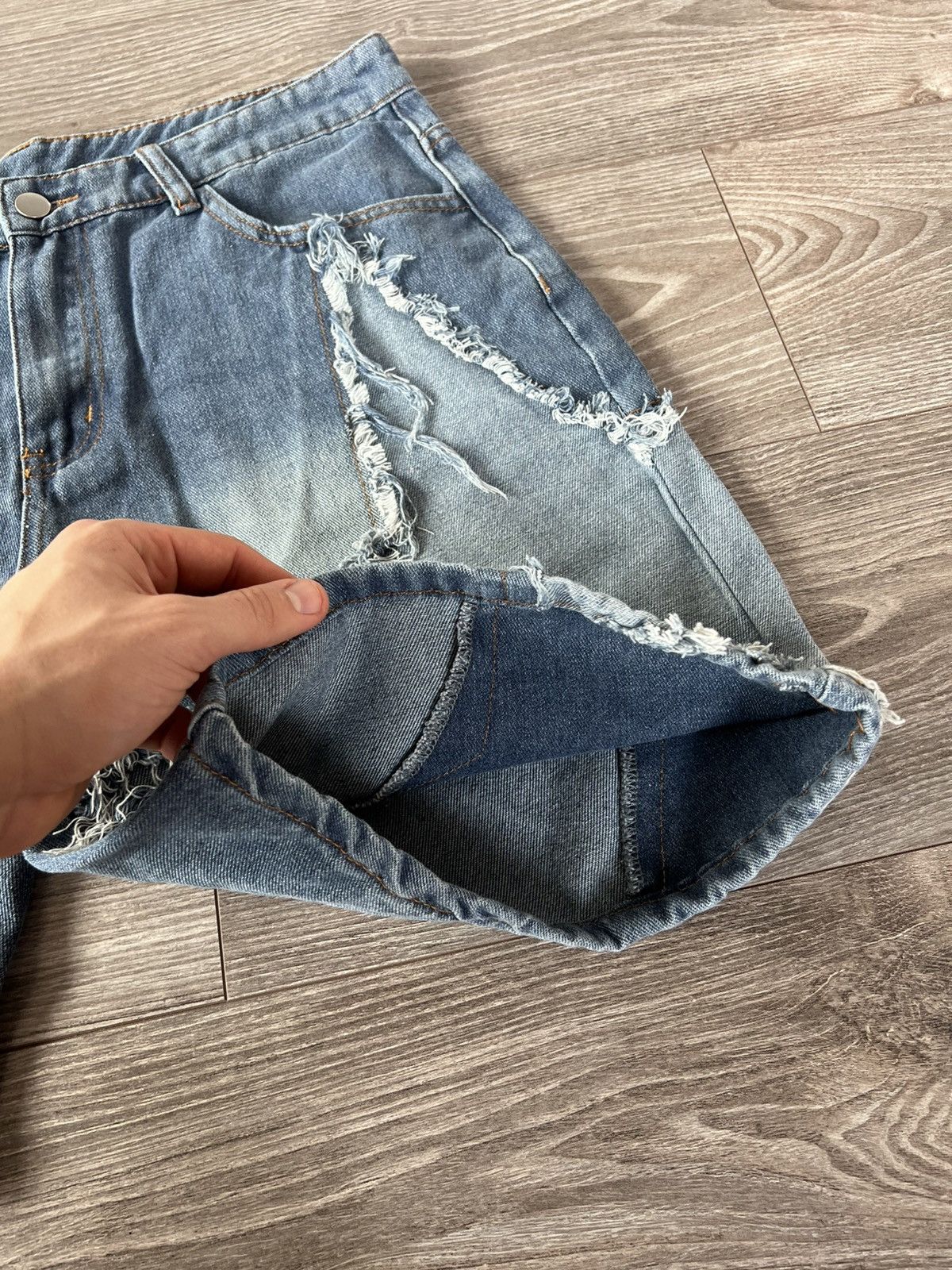 Japanese Brand ‼️Avant Garde Distressed Denim Opium Star Baggy Shorts‼️ Size US 35 - 21 Thumbnail