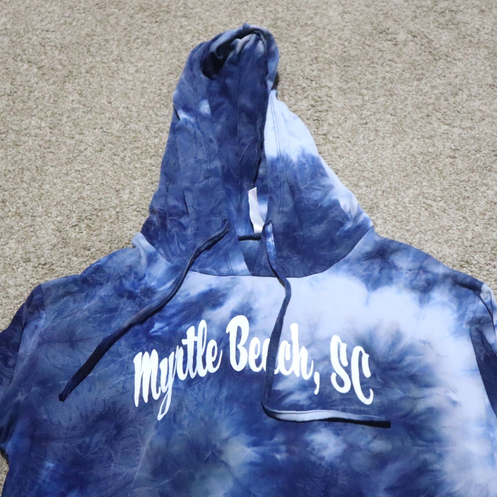 Vintage Myrtle Beach SC South Carolina Pullover Lightweight Hoodie Shirt XL Blue Logo Embroidered Classic College Sports Outdoor Women Size XL / US 12-14 / IT 48-50 - 2 Thumbnail