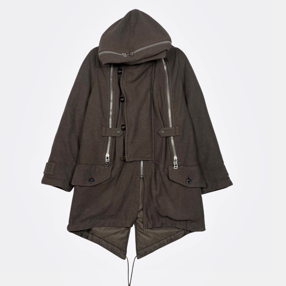 Final Home Final Home 90s Issey Miyake Multi Zipper Wool Parka Jacket Size US S / EU 44-46 / 1 - 1 Thumbnail