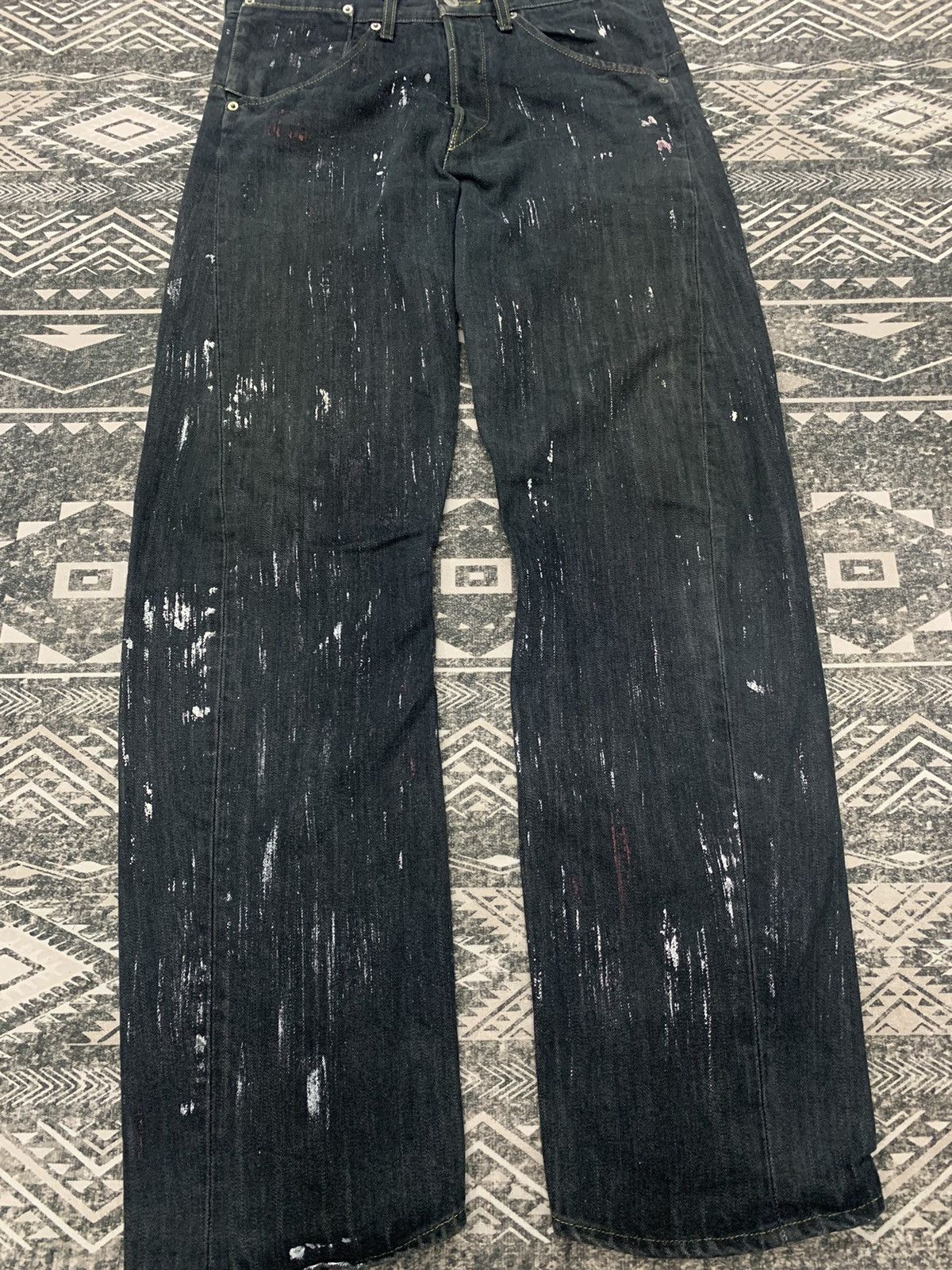 Levi's 🔥FIRE PIEACE🔥VINTAGE LEVIS ENGINEERED JEANS SPLASH PAINTS Size US 32 / EU 48 - 3 Thumbnail