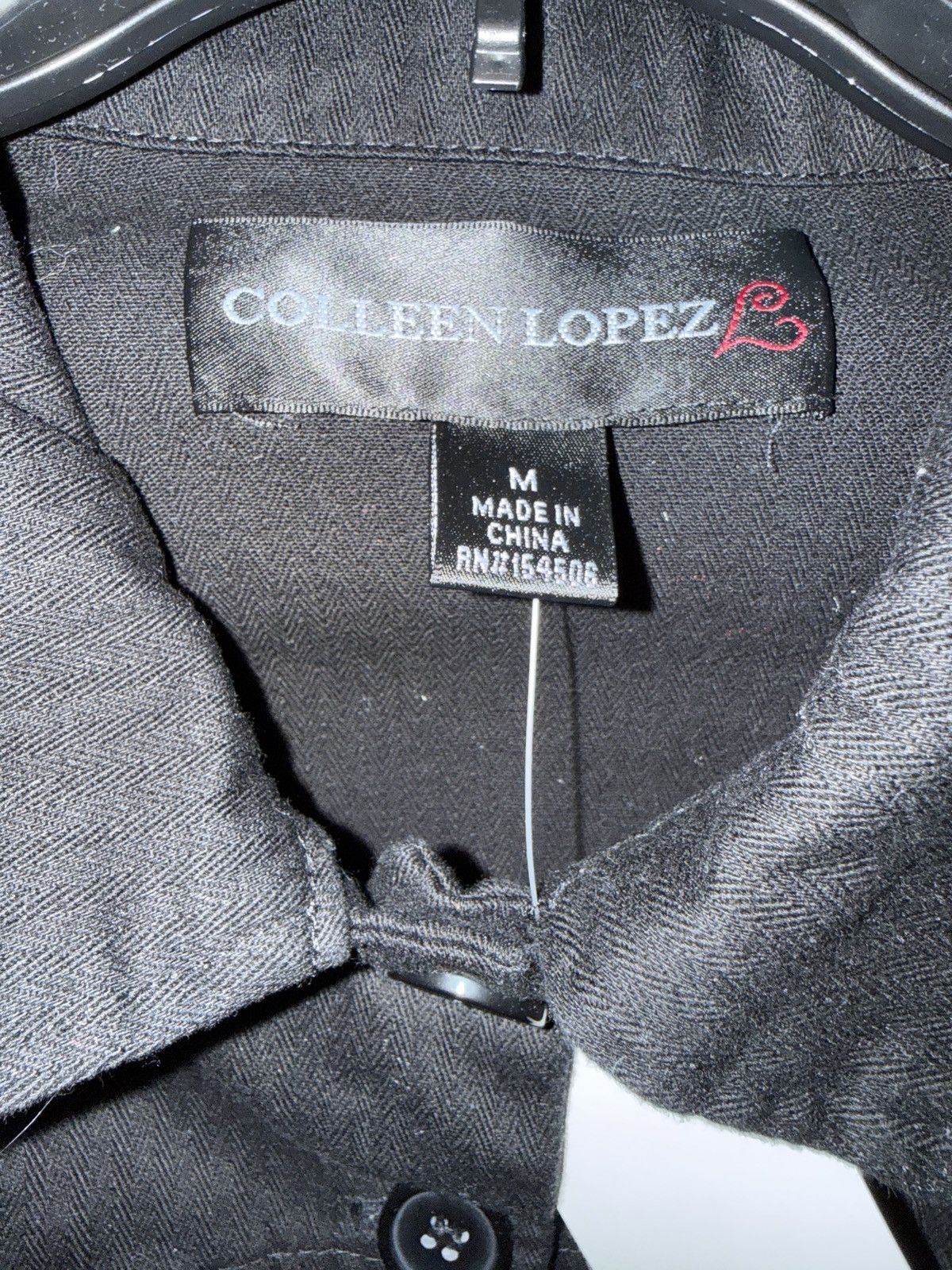 Other Colleen Lopez Black Beaded Embroidered Military Denim Jacket Size M / US 6-8 / IT 42-44 - 2 Thumbnail