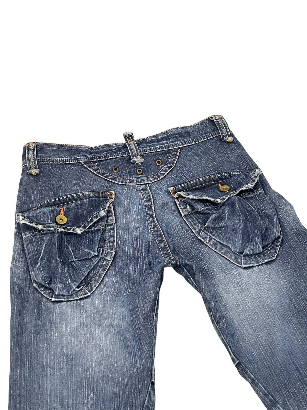 Japanese Brand Flare Jeans Edwin Cargo Faded Distress Boot Cut 8🟦8 Size US 32 / EU 48 - 18 Thumbnail
