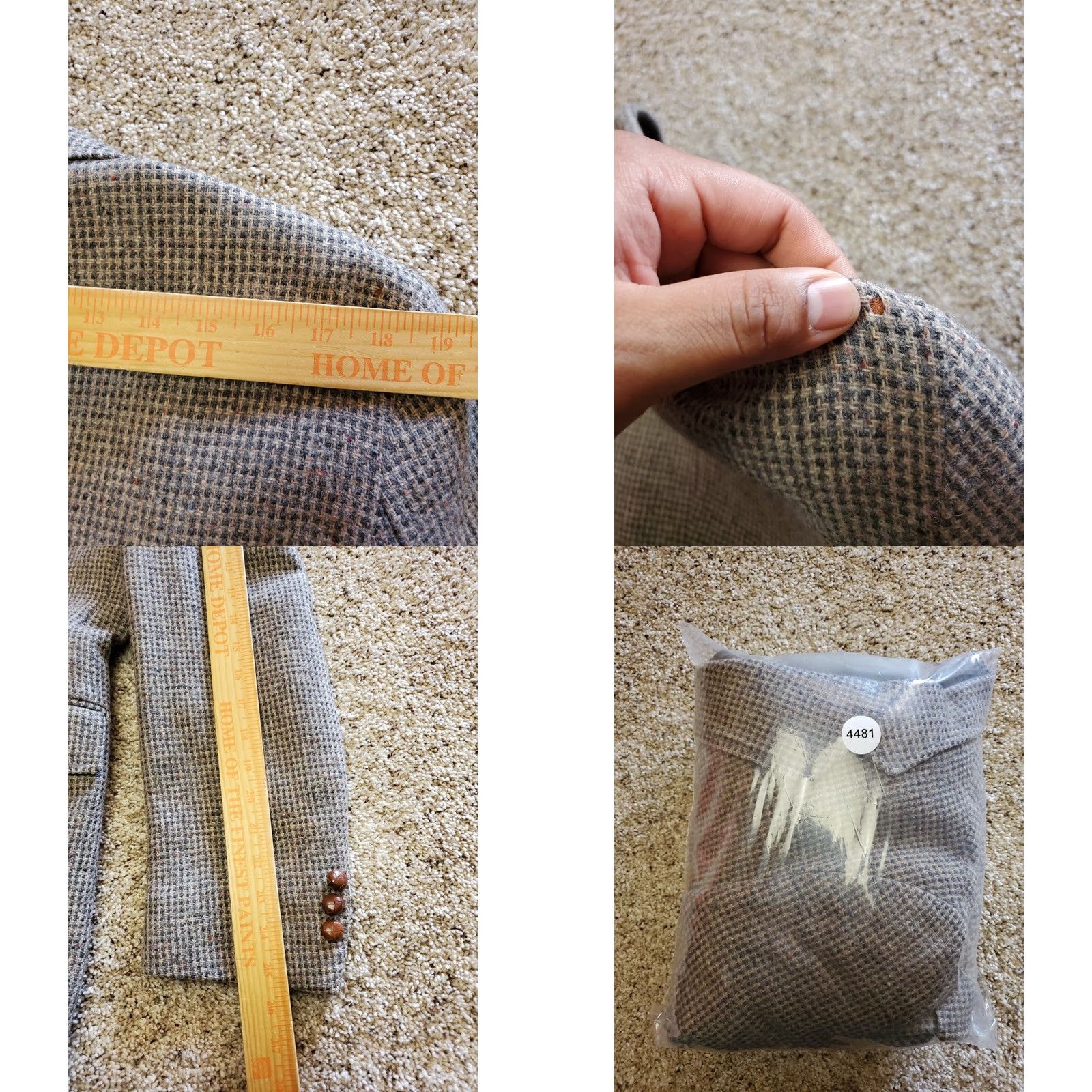 Levi's VINTAGE Levi's Blazer Jacket Wool Tweed 42 Reg Single-Breasted Notch Lapel Gray Mens 2 Piece Wool Tweed Tailored Classic 70s Size 42R - 9 Thumbnail