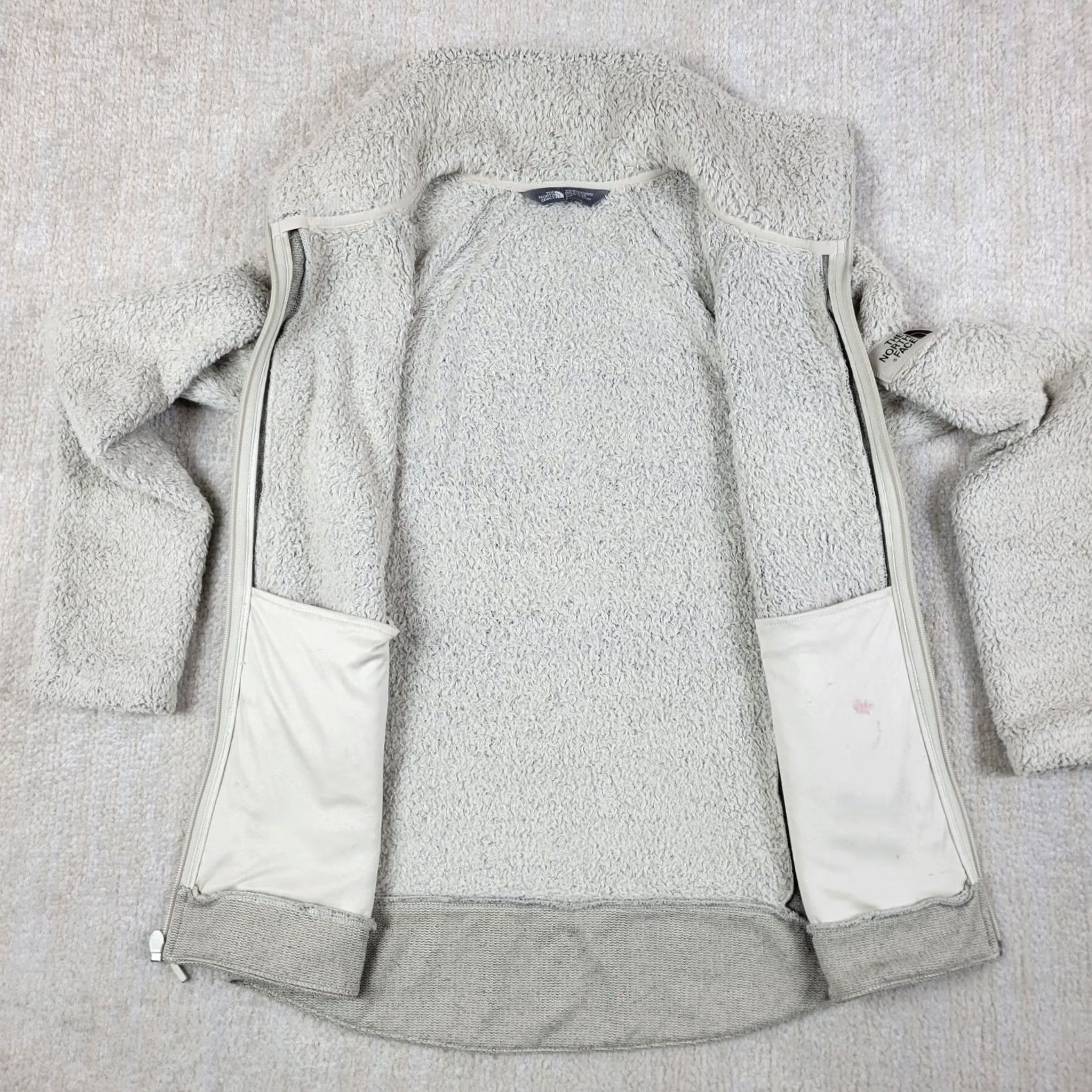 The North Face Furry Fleece Full Zip Jacket Womens S Gray Outdoor 