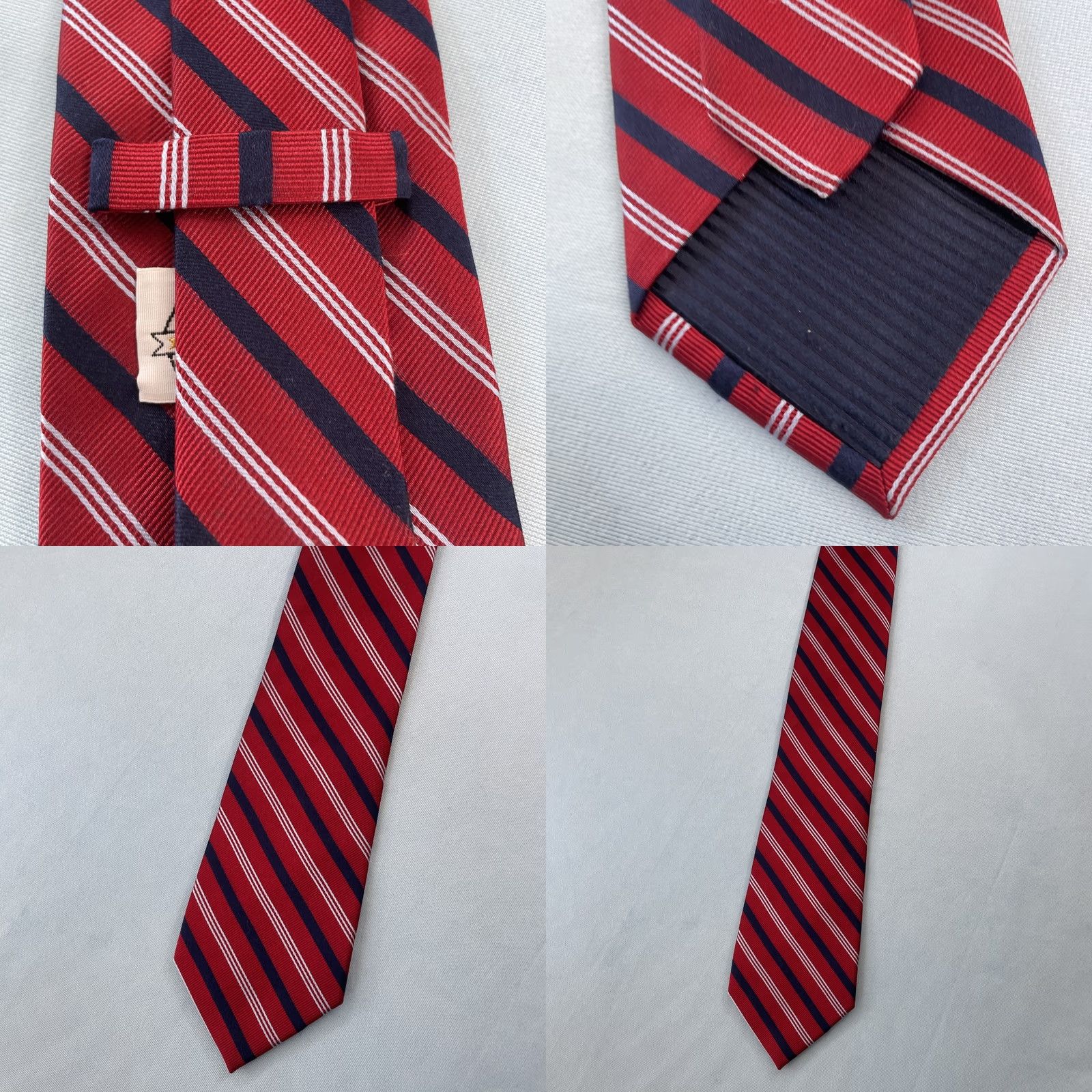 Vintage Eagle Silk Neck Tie Repp Striped Red White Blue 3.5x61" Classic Woven Tie Designer Men’s Size ONE SIZE - 8 Thumbnail