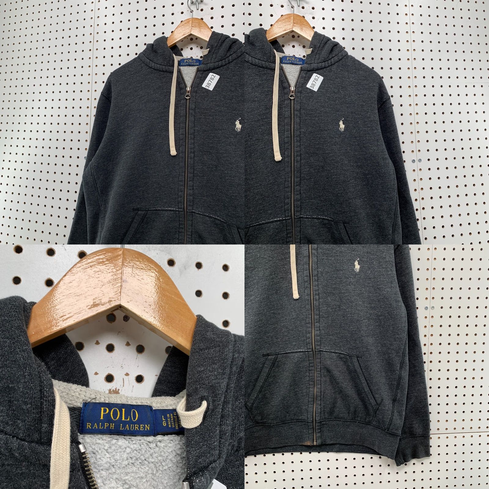 Polo Ralph Lauren Polo Ralph Lauren Hoodie Zip Sweatshirt Mens Large Thermal Hooded Gray Size US L / EU 52-54 / 3 - 8 Thumbnail