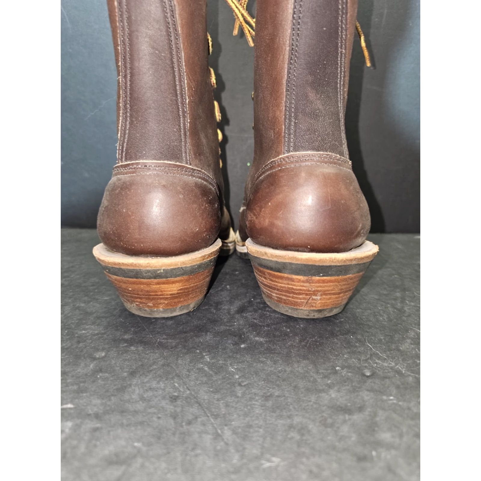 Vintage Hathorn Boot Mfg White's Brown Leather Packer Logger Style Boots Mens Sz 4 1/2 D Lace-Up Calf High - Leather, Arch Support, Slip Resistant, Button Up? Size US 5 / EU 37 - 5 Thumbnail