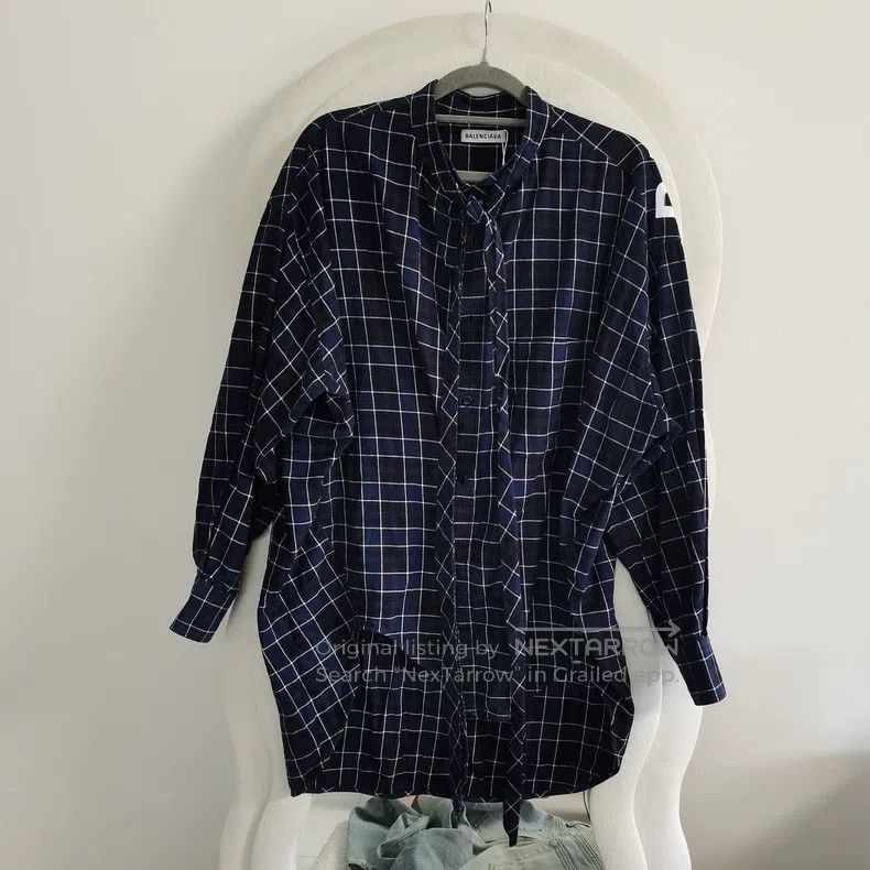 Balenciaga Balenciaga Back logo checkered shirt Size 4XL / US 24-26 - 2 Thumbnail