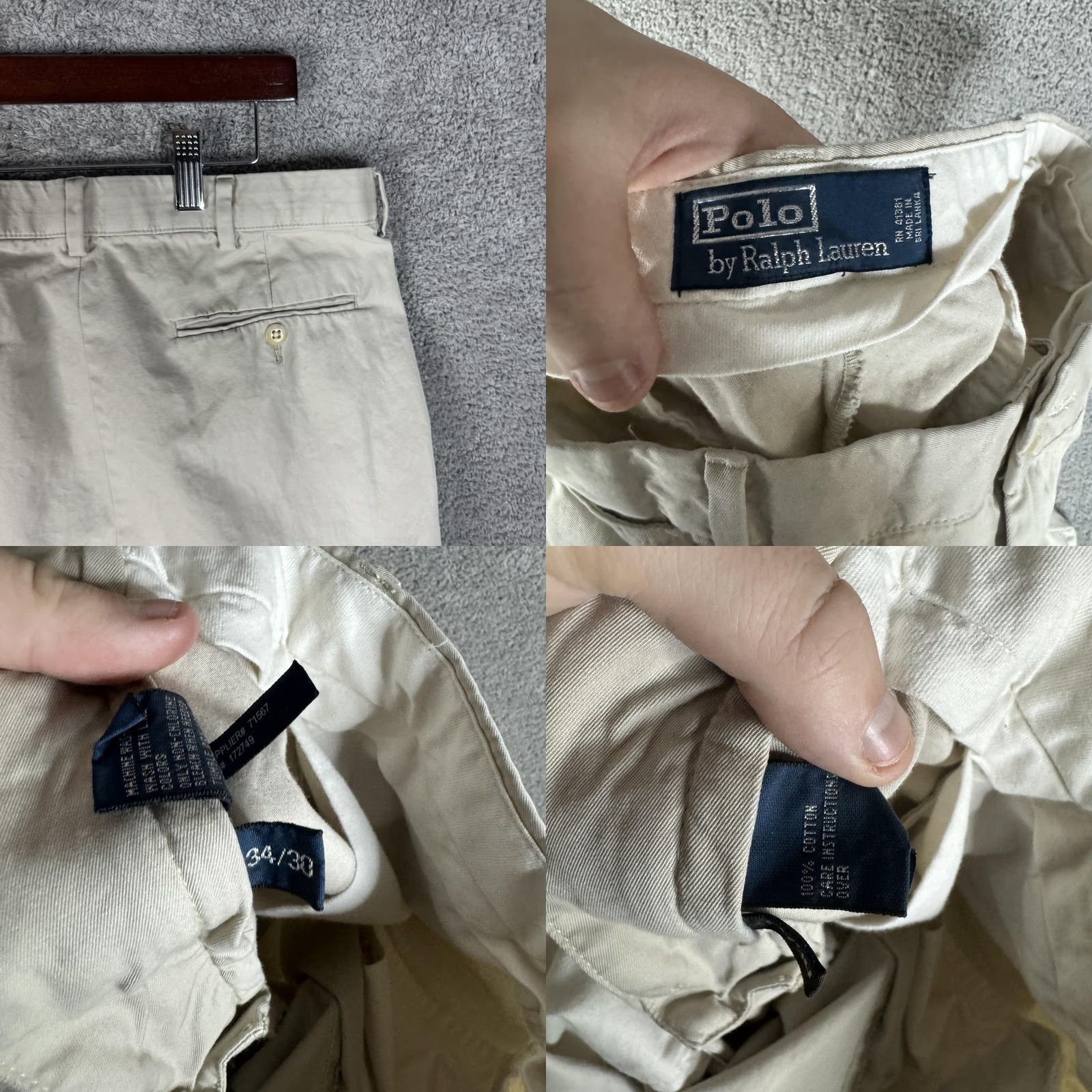 Polo Ralph Lauren Polo Ralph Lauren Chino Pants Mens 34x30 Beige Khaki Cotton Flat Front Casual Pants Men Beige 34/30 Slim Straight Front Zip Size US S / EU 44-46 / 1 - 9 Thumbnail