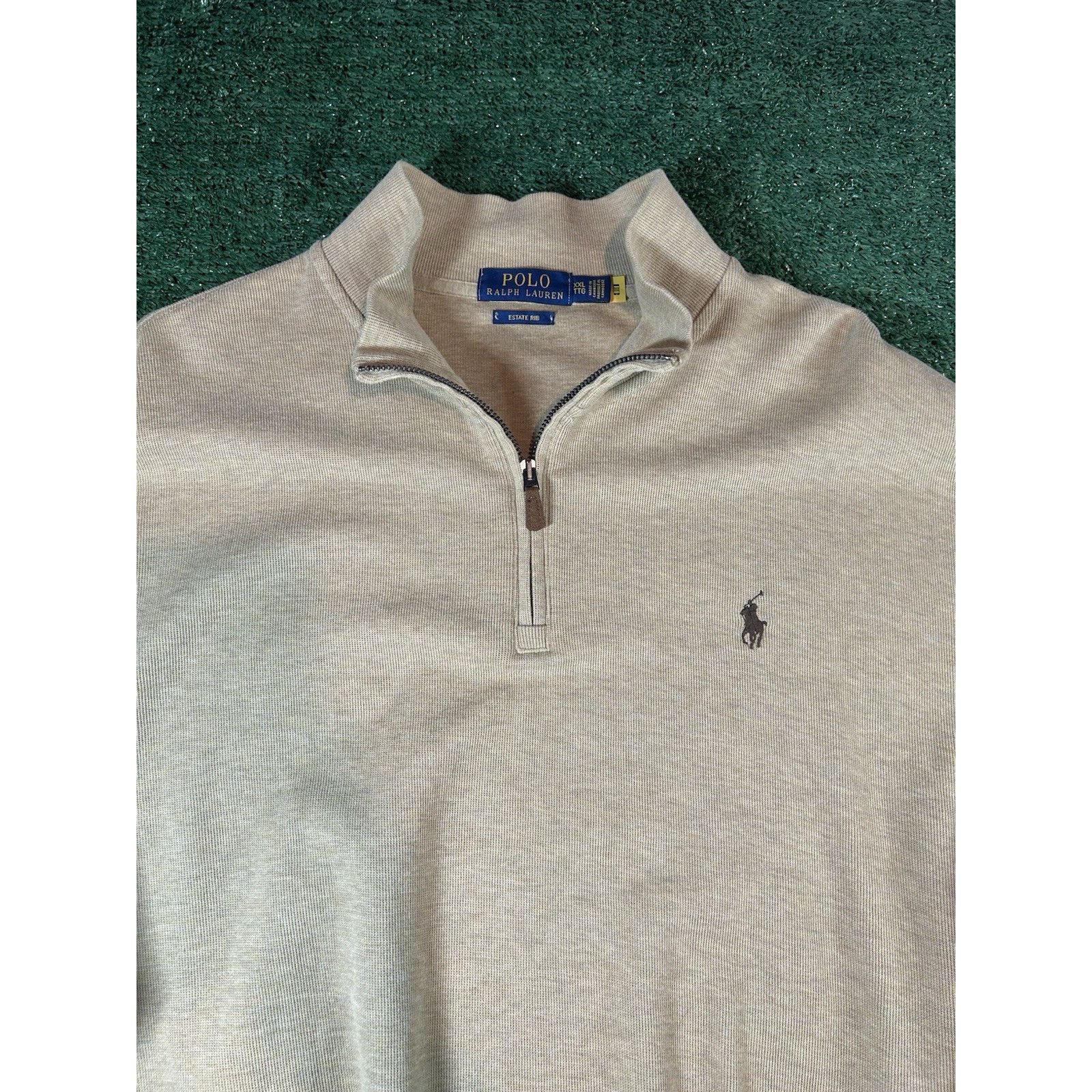 Ralph Lauren Polo by Ralph Lauren Men's Quarter Zip Pull Over Cream XXL Size US XXL / EU 58 / 5 - 2 Thumbnail