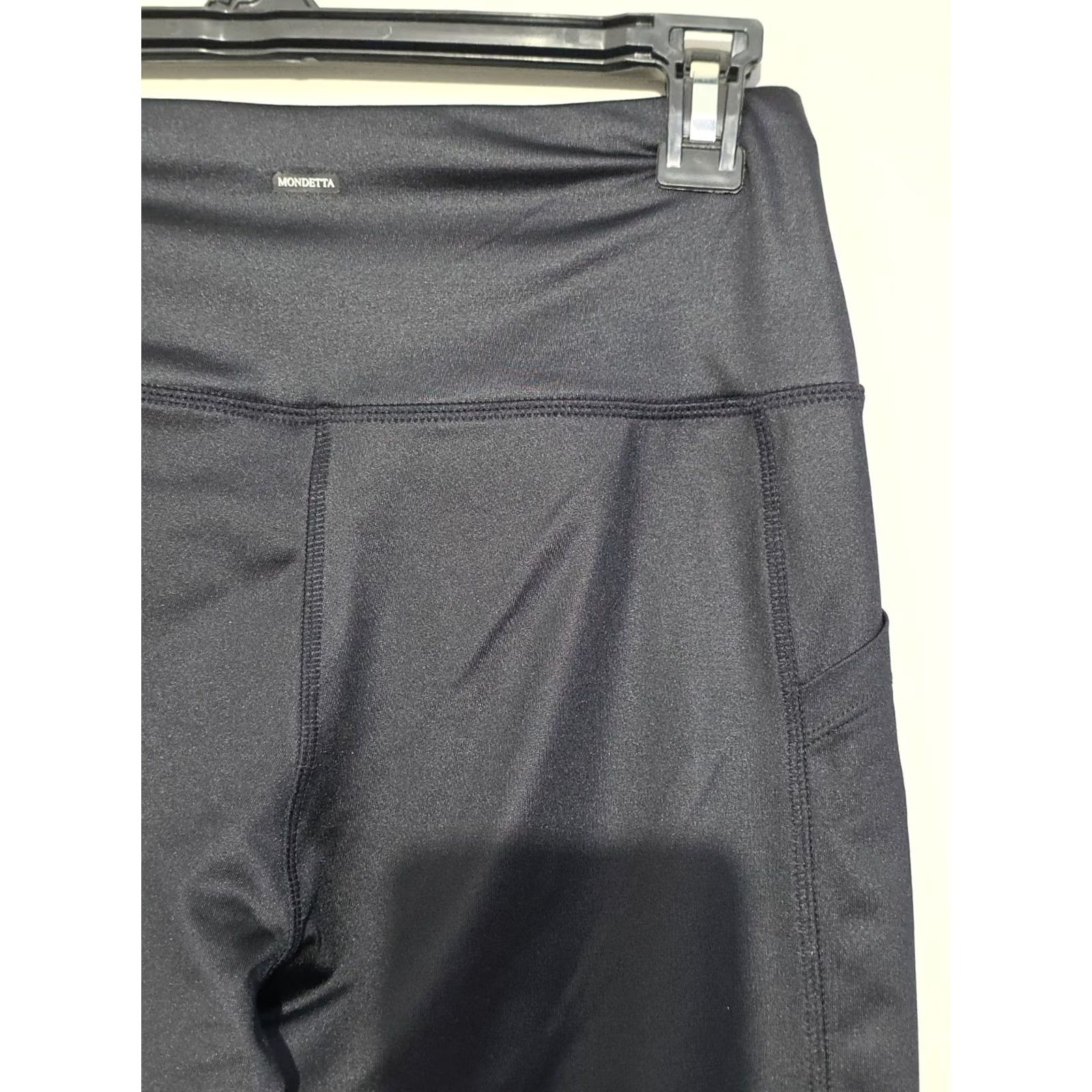 Vintage Mondetta Women Performance Luxury Leggings Hi Rise Yoga Side Pockets Size S Black Ankle Athletic Slim Sexy Athleisure Pockets Stretch Comfortable Size 28" / US 6 / IT 42 - 7 Thumbnail
