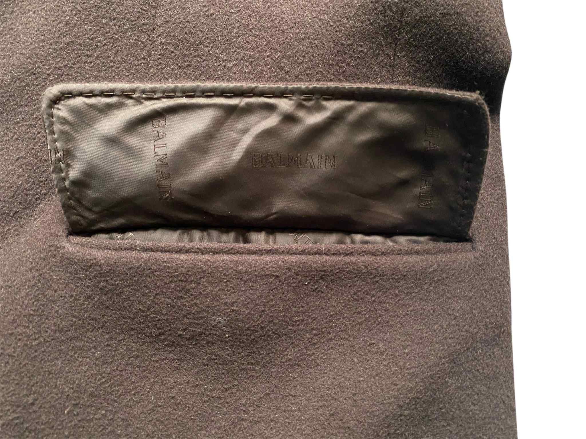 Balmain Vintage Balmain Wool Trench Coat Long Brown Overcoat Size US XL / EU 56 / 4 - 4 Thumbnail