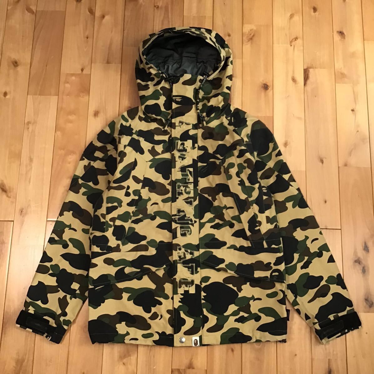 image of Bape Gore Tex 1St Camo Yellow Snowboard Jacket Ape in Yellow Camo, Men's (Size Medium)