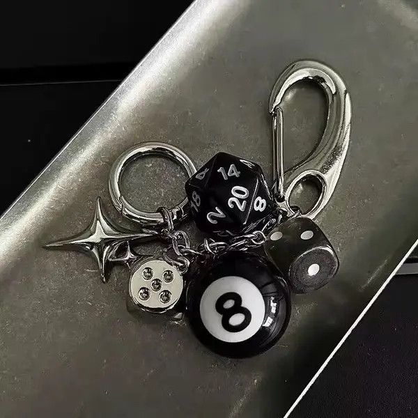Japanese Brand Star Sparkle Oval Black 8 Fashion Carabiner Keychain Size ONE SIZE - 3 Thumbnail
