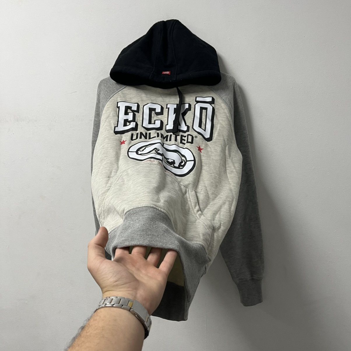 Ecko Unltd. Vintage Ecko Hoodie Distressed Big Logo Fit Size US L / EU 52-54 / 3 - 6 Thumbnail