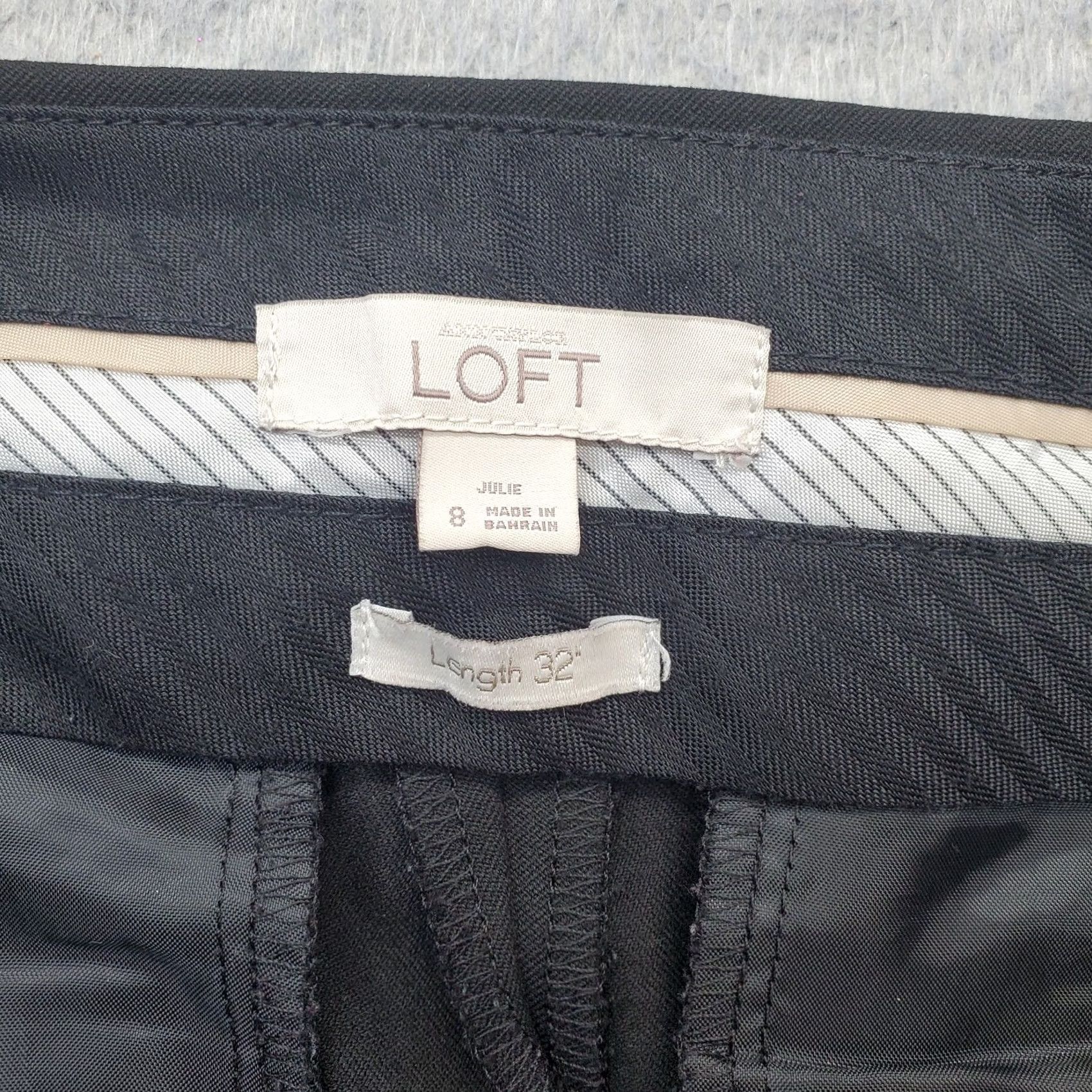 Loft Loft Julie Dress Pants Womens Size 8 Black Flared Leg Hook & Eye Length 32 in Size 30" / US 8 / IT 44 - 7 Thumbnail