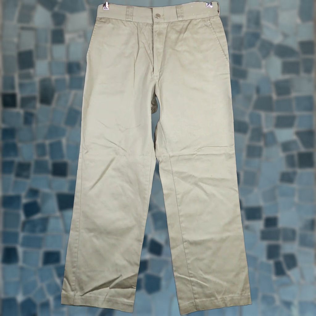 Vintage VINTAGE Duck Head Chino Pants 30x27 Men Beige Cotton Khaki 1980s Classic USA Made in USA Zip Fly Straight Pocket Front Rise 30 27" 39" Hips Size US 30 / EU 46 - 1 Thumbnail