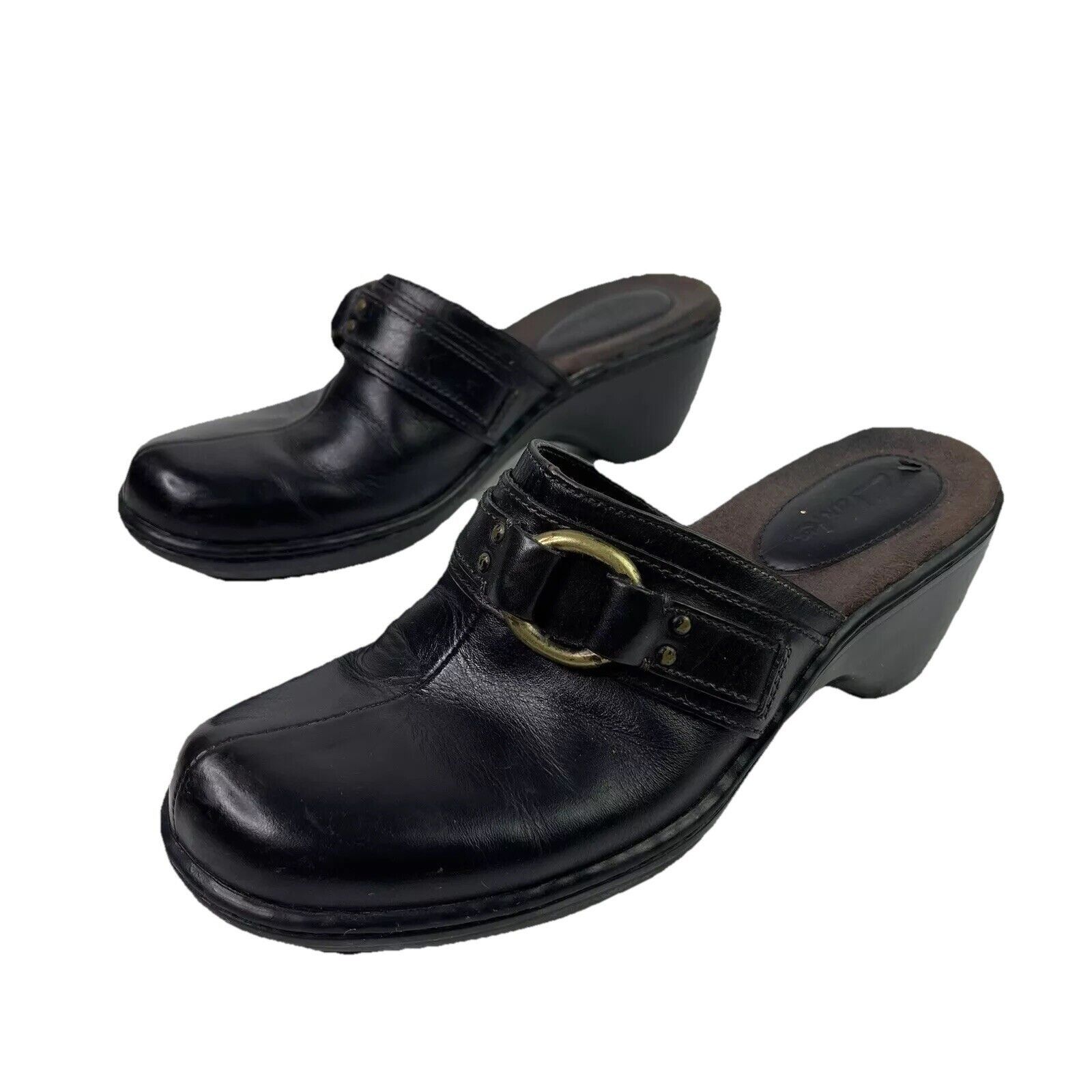 Clarks Clarks Women Clogs Black Comfort Shoes Sz 8 M Heel Leather Size US 8 / IT 38 - 1 Thumbnail