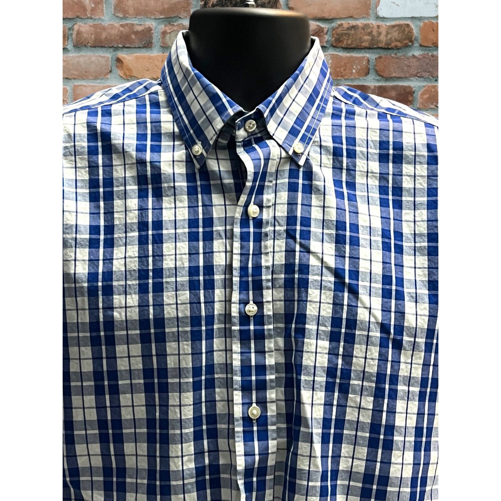 Tommy Hilfiger Tommy Hilfiger Blue Plaid Long Sleeve Button Down Shirt Size US XL / EU 56 / 4 - 4 Thumbnail