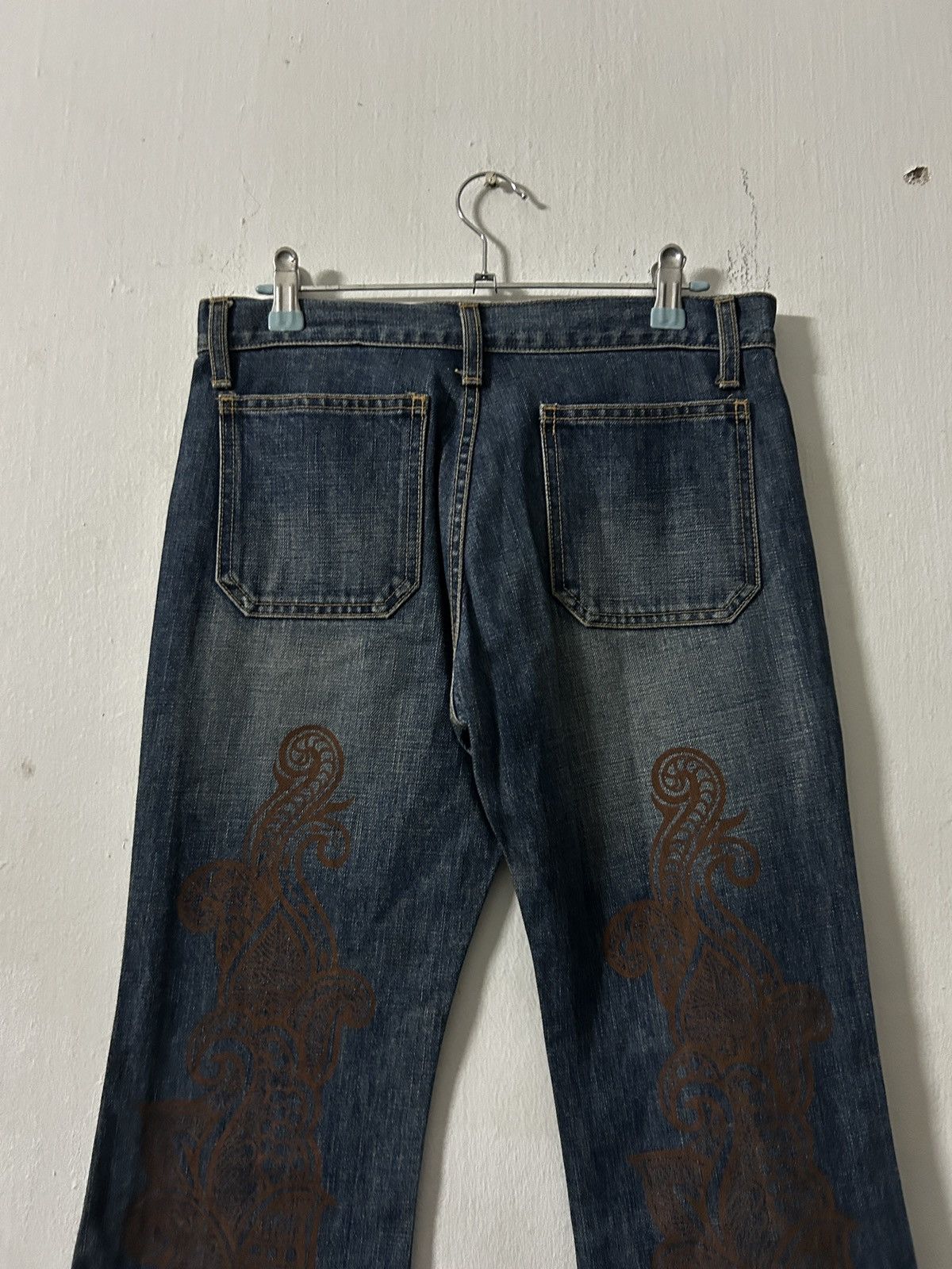 Tornado Mart Dear Heart by BISON flare jeans sick tribal design Size 28" / US 6 / IT 42 - 6 Thumbnail