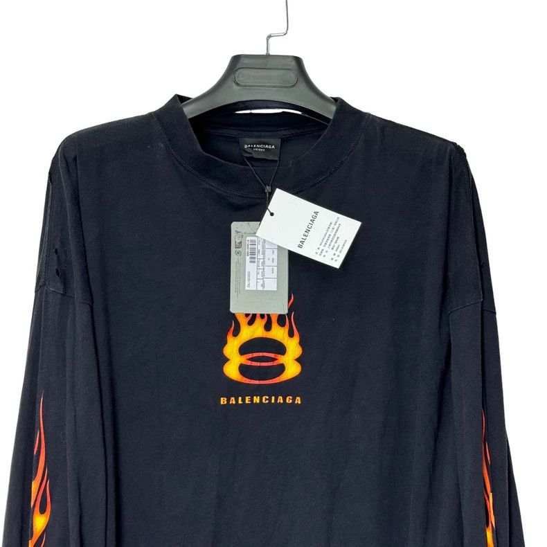 Balenciaga Balenciaga Double-ring flame damage erosion logo loose lon Size US M / EU 48-50 / 2 - 5 Thumbnail