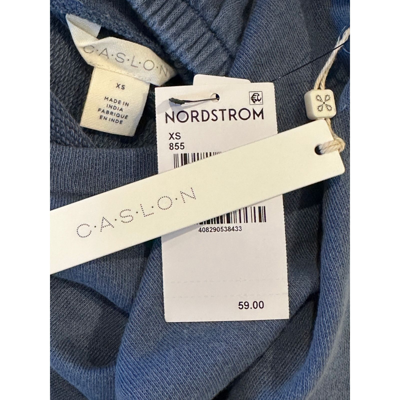Other Caslon Women's Blue Drop Waist Terry Sweatshirt Dress XS NWT Size XS / US 0-2 / IT 36-38 - 9 Thumbnail