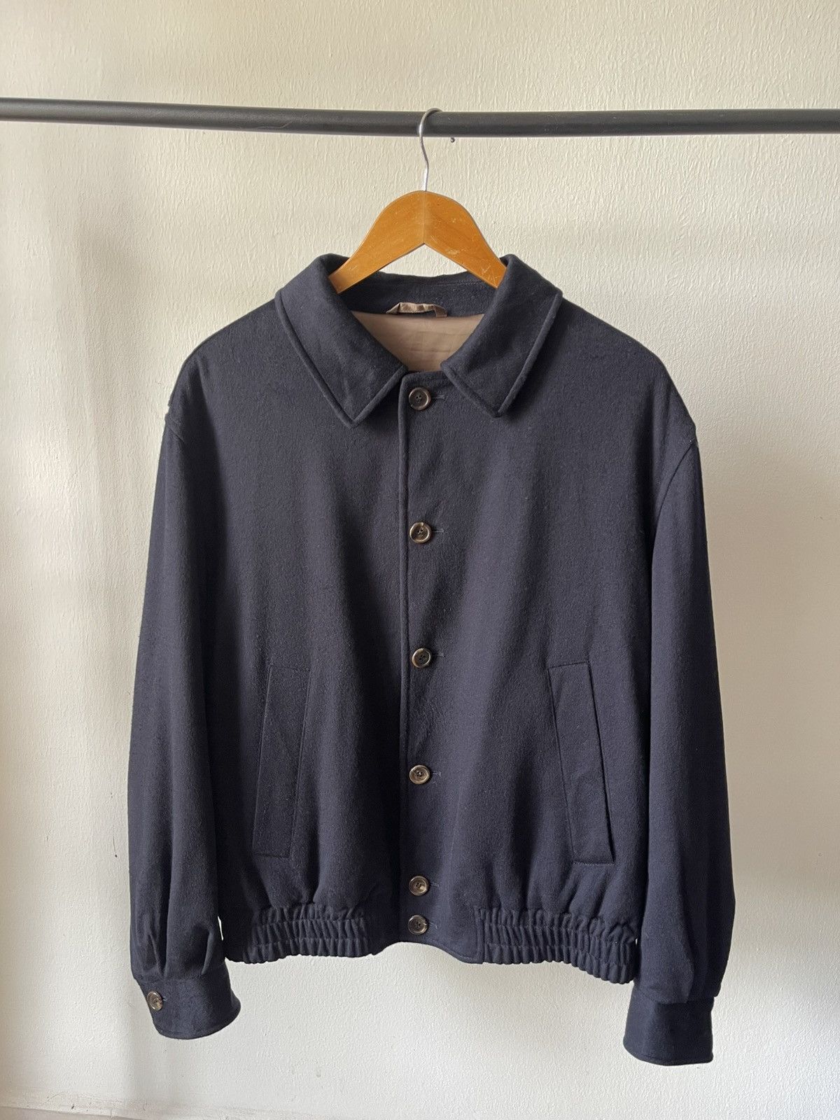 Brioni Brioni Wool Button Bomber Jacket Size US L / EU 52-54 / 3 - 1 Thumbnail