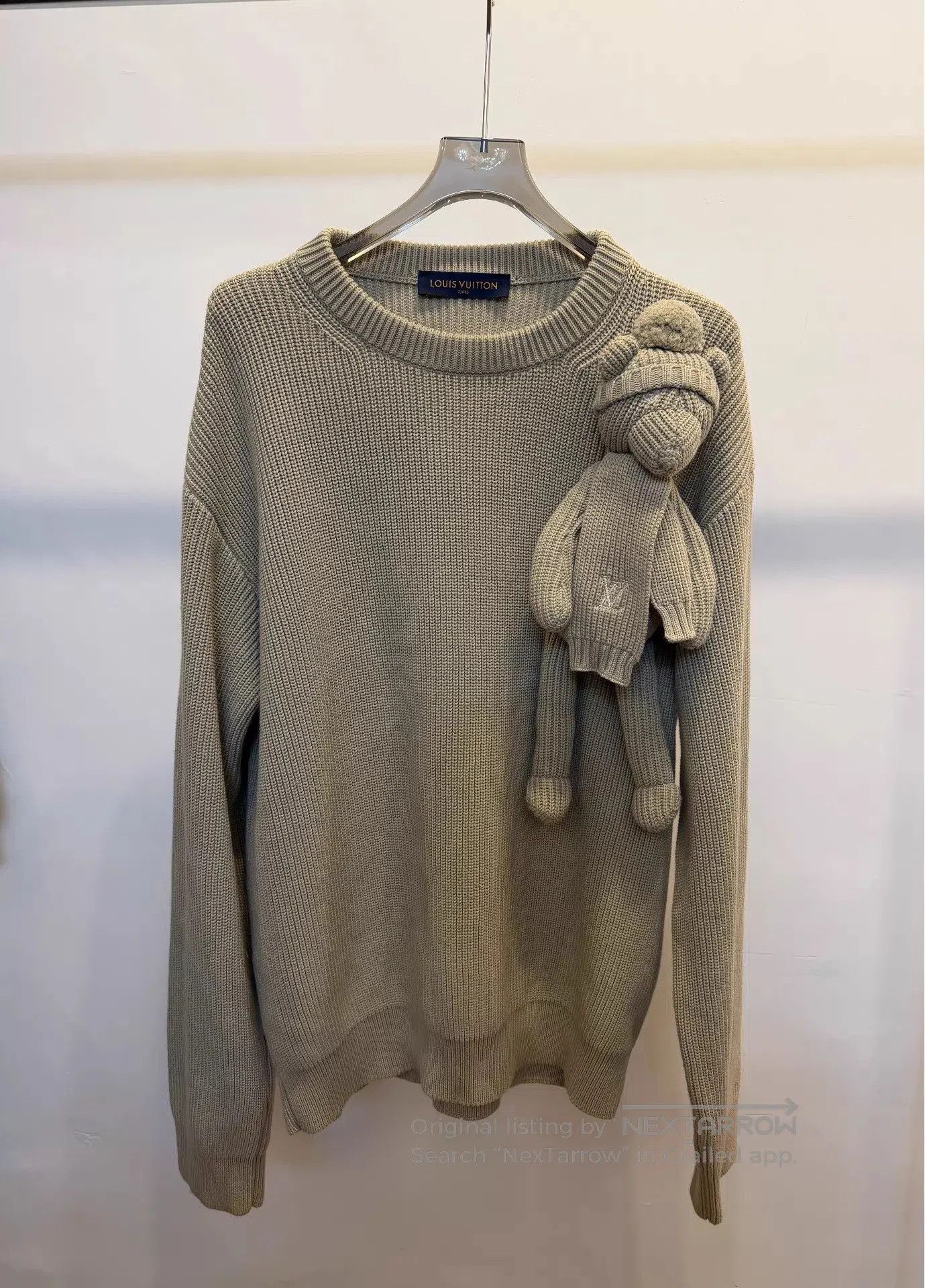Louis Vuitton Knit Sweater with Detachable Teddy Bear Accent. Size US XL / EU 56 / 4 - 1 Thumbnail