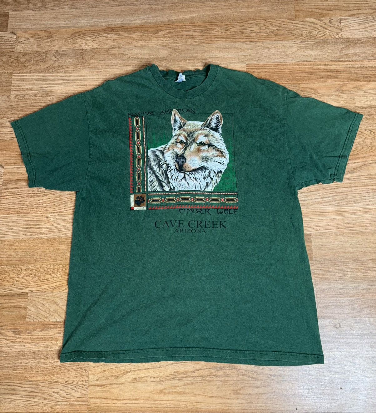 Vintage Vintage 90s Timber Wolf T-Shirt Men's XL Native American Size US XL / EU 56 / 4 - 1 Thumbnail
