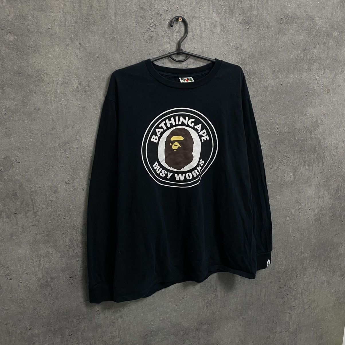 Bape A Bathing Ape Bape Long Sleeve Big Logo Shirt Size US L / EU 52-54 / 3 - 3 Thumbnail