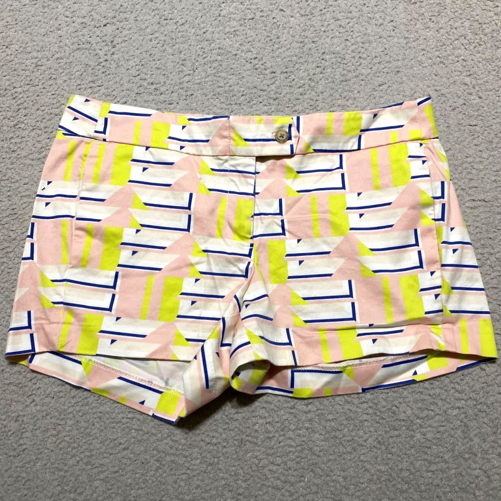J.Crew J.CREW Multicolor Geometric Chino Shorts Womens 6 Inseam 3" Pockets Stretch Comfortable Caprise Travel Casual Summer Women Size 28" / US 6 / IT 42 - 2 Thumbnail