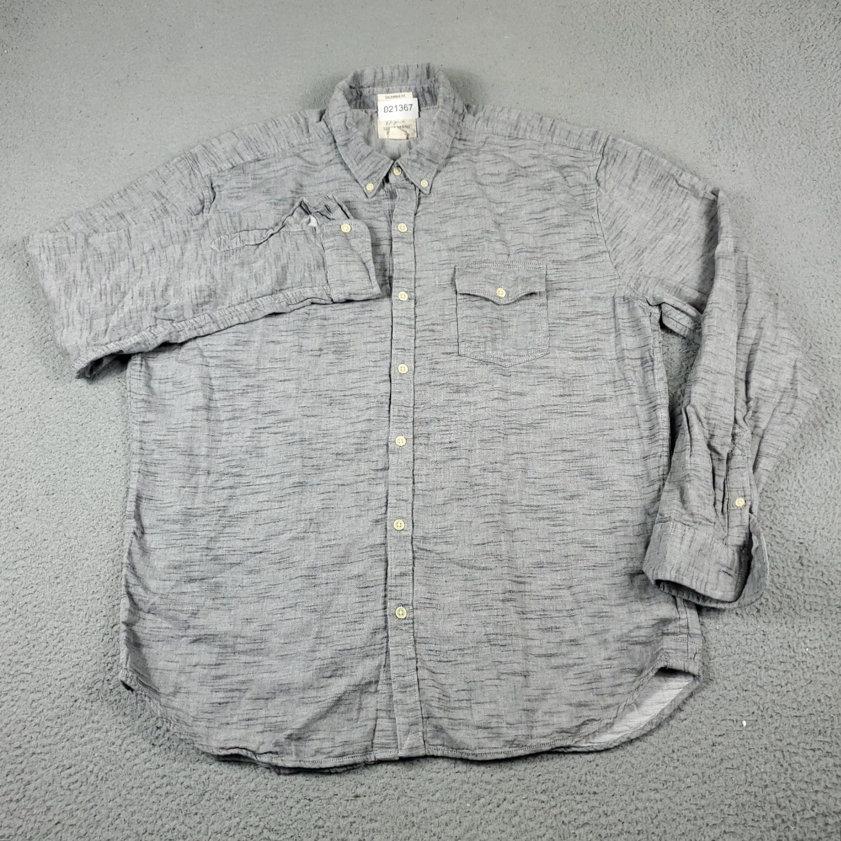 Lucky Brand Lucky Brand Shirt Mens 2XL Gray Outdoors Casual Button Up Long Sleeve Shirt for Men Size US XXL / EU 58 / 5 - 2 Thumbnail