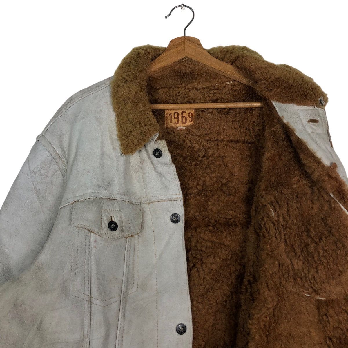 Japanese Brand 🔥Vtg Shearling Genuine Leather Jacket Gap 1969 Issey Miyake Size US XL / EU 56 / 4 - 10 Thumbnail