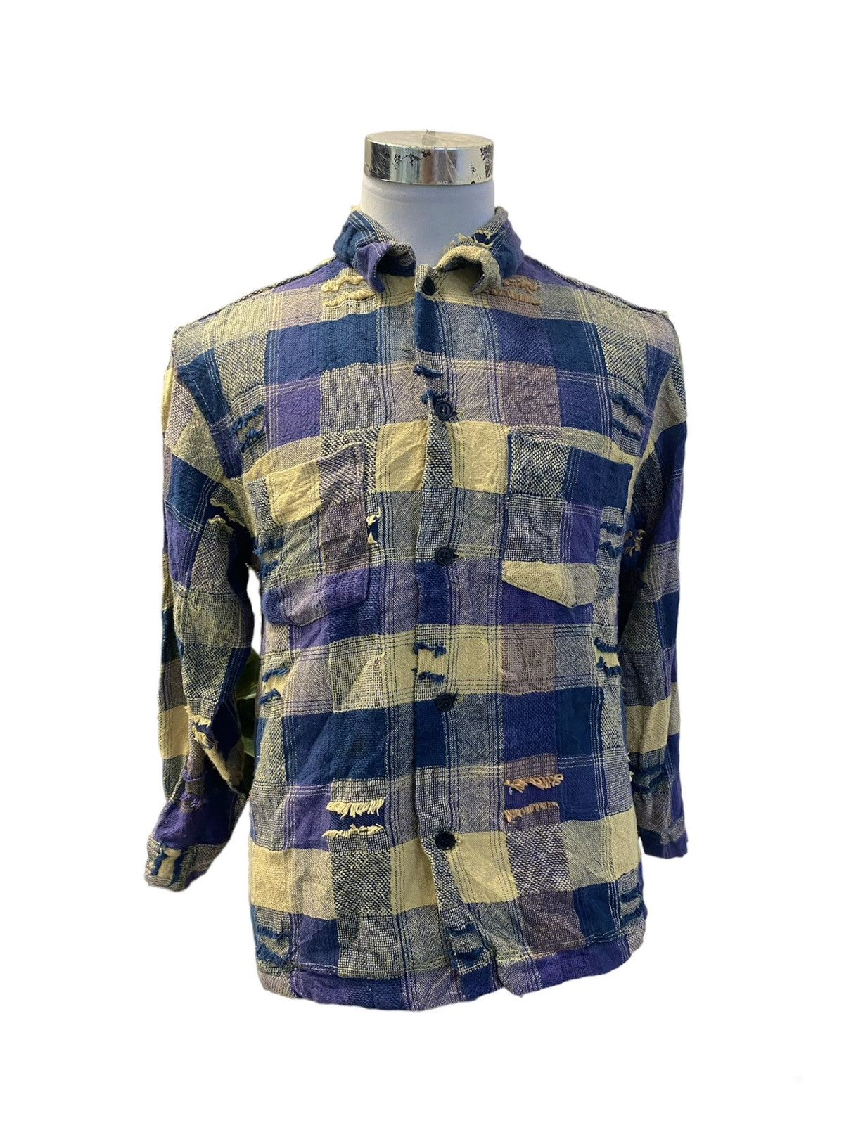 Sugar Cane Sugar Cane Sashiko Boro Patchwork Pocket Shirt Size US M / EU 48-50 / 2 - 3 Thumbnail