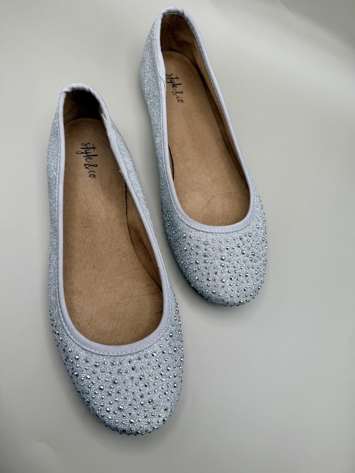 Style & Co Style & Co. Angelynn Silver Rhinestone Ballet Flats – Size 7 Size US 7 / IT 37 - 1 Thumbnail