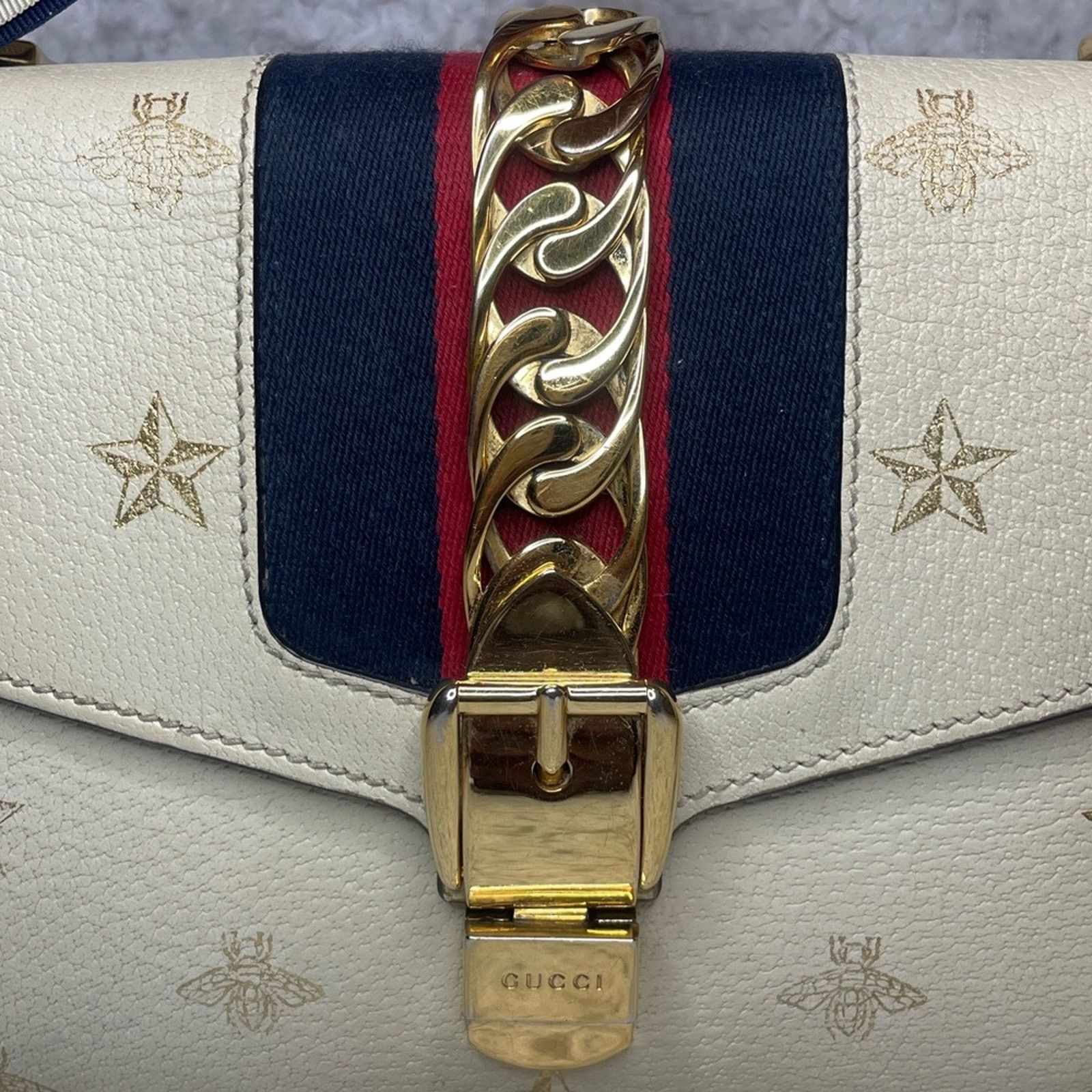 Gucci Gucci Sylvie Bee Star Leather Bag Size ONE SIZE - 2 Thumbnail