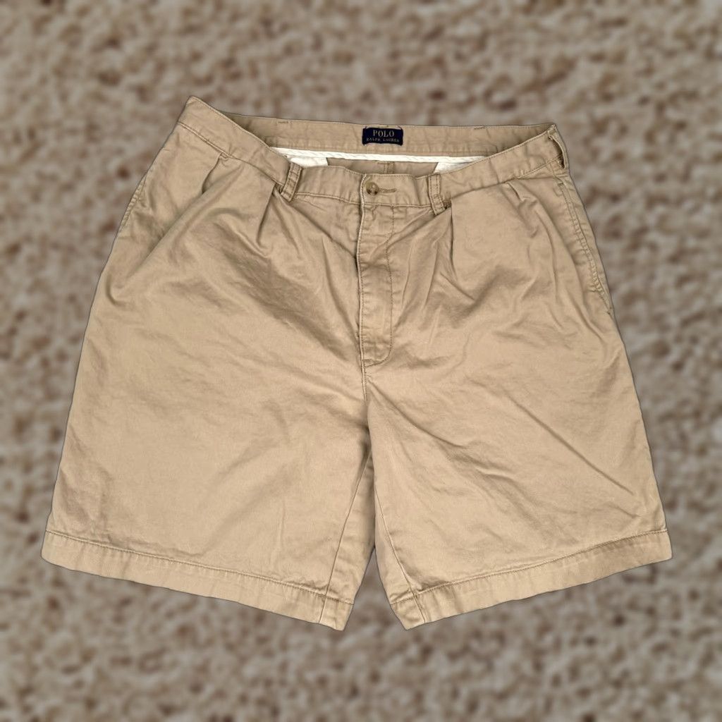 Polo Ralph Lauren Polo Ralph Lauren Shorts Mens 38 Khaki Pleated Chino Casual Golf Cotton Classic Size US M / EU 48-50 / 2 - 1 Thumbnail
