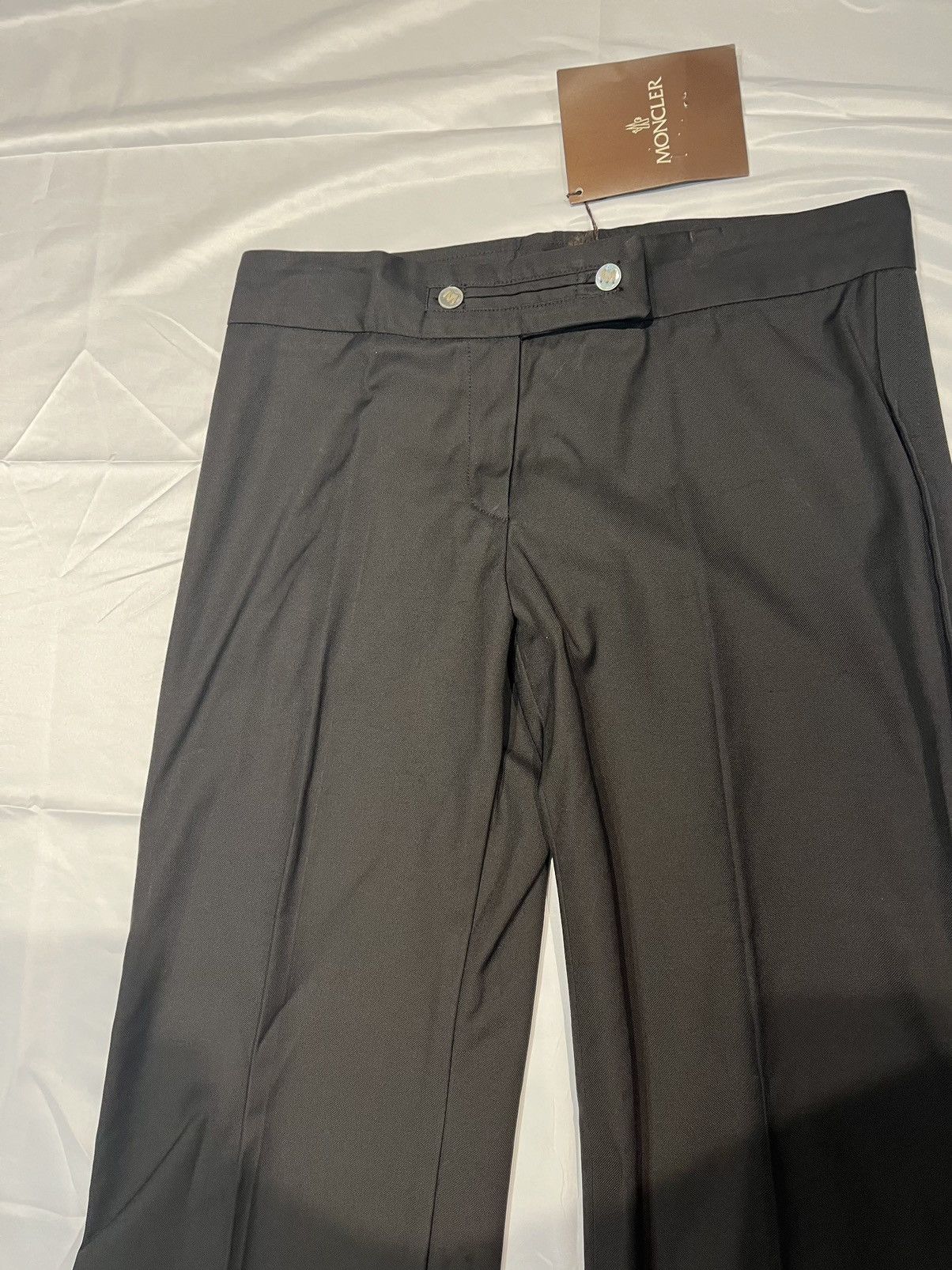 Moncler × Vintage Moncler Ladies’ Black Cotton Wide-legged Trouser Pants Y2K Size 30" / US 8 / IT 44 - 2 Thumbnail