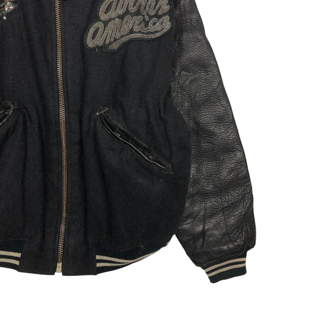 Avirex 🔥VINTAGE AVIREX AMERICA BOMBER VARSITY LEATHER JACKET Size US M / EU 48-50 / 2 - 7 Thumbnail