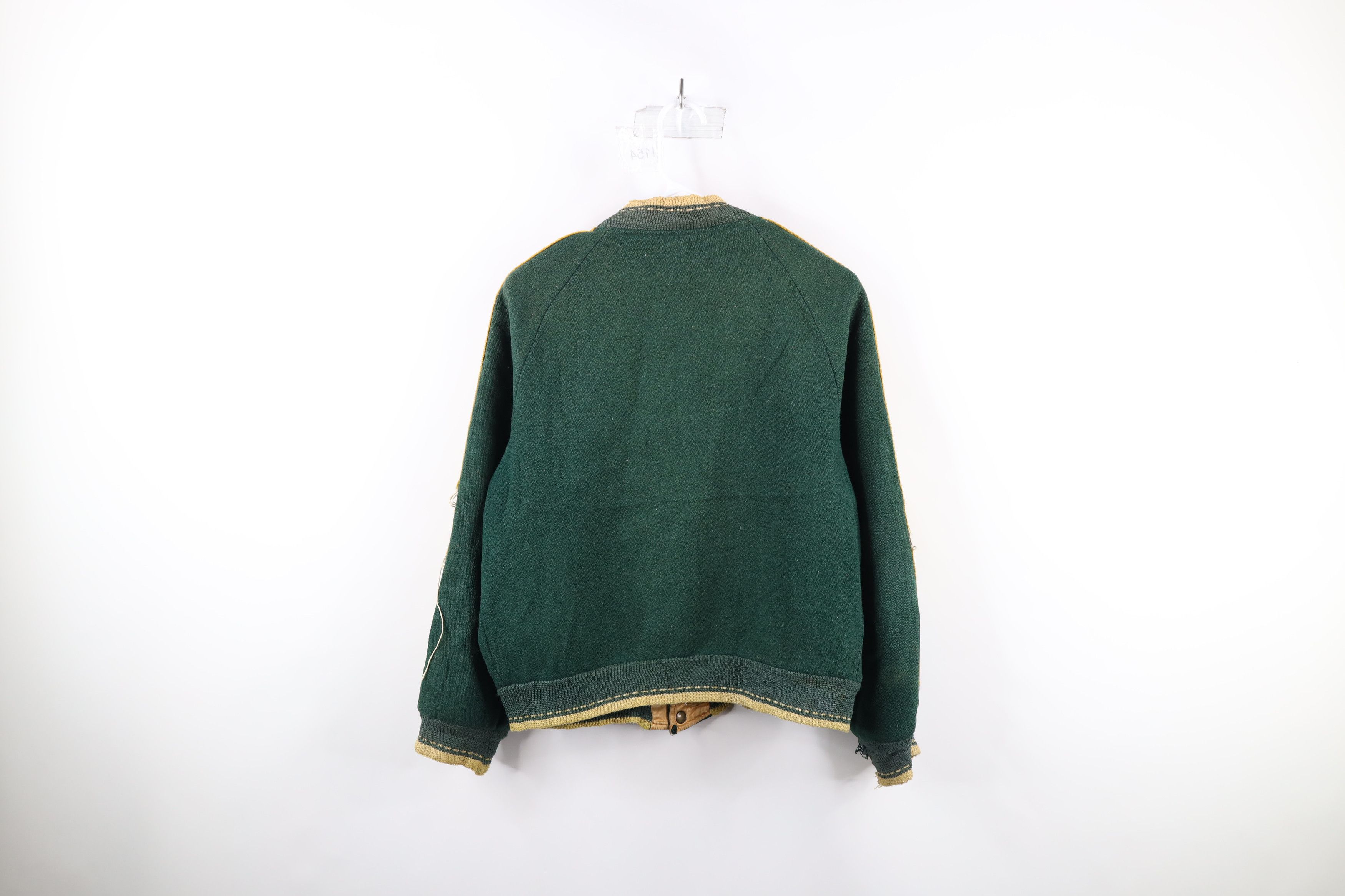 Vintage Vintage 40s 50s Streetwear Wool Varsity Jacket Green USA Size US M / EU 48-50 / 2 - 17 Thumbnail