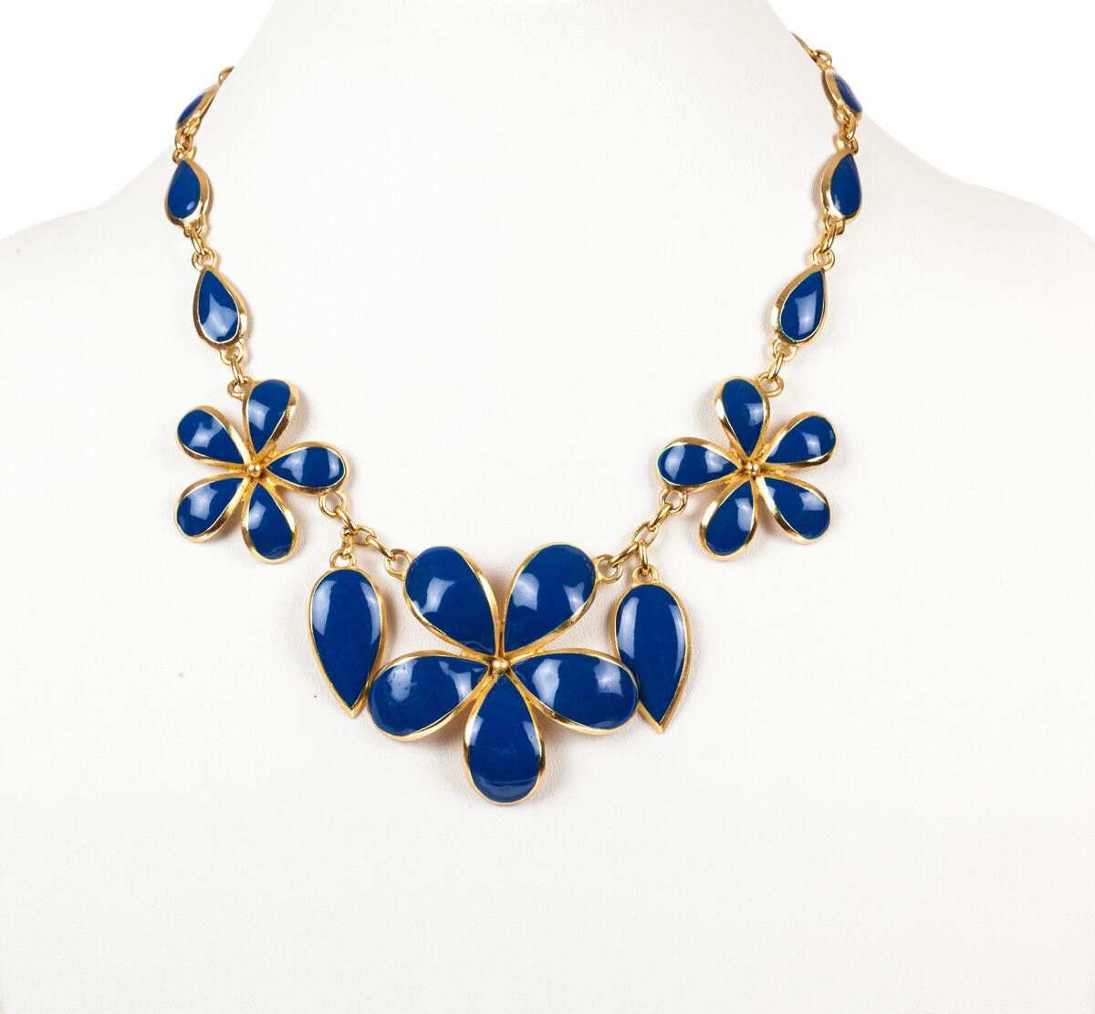 Balenciaga Balenciaga Two-Piece Gold and Blue Enamel Flower Set Size ONE SIZE - 2 Thumbnail