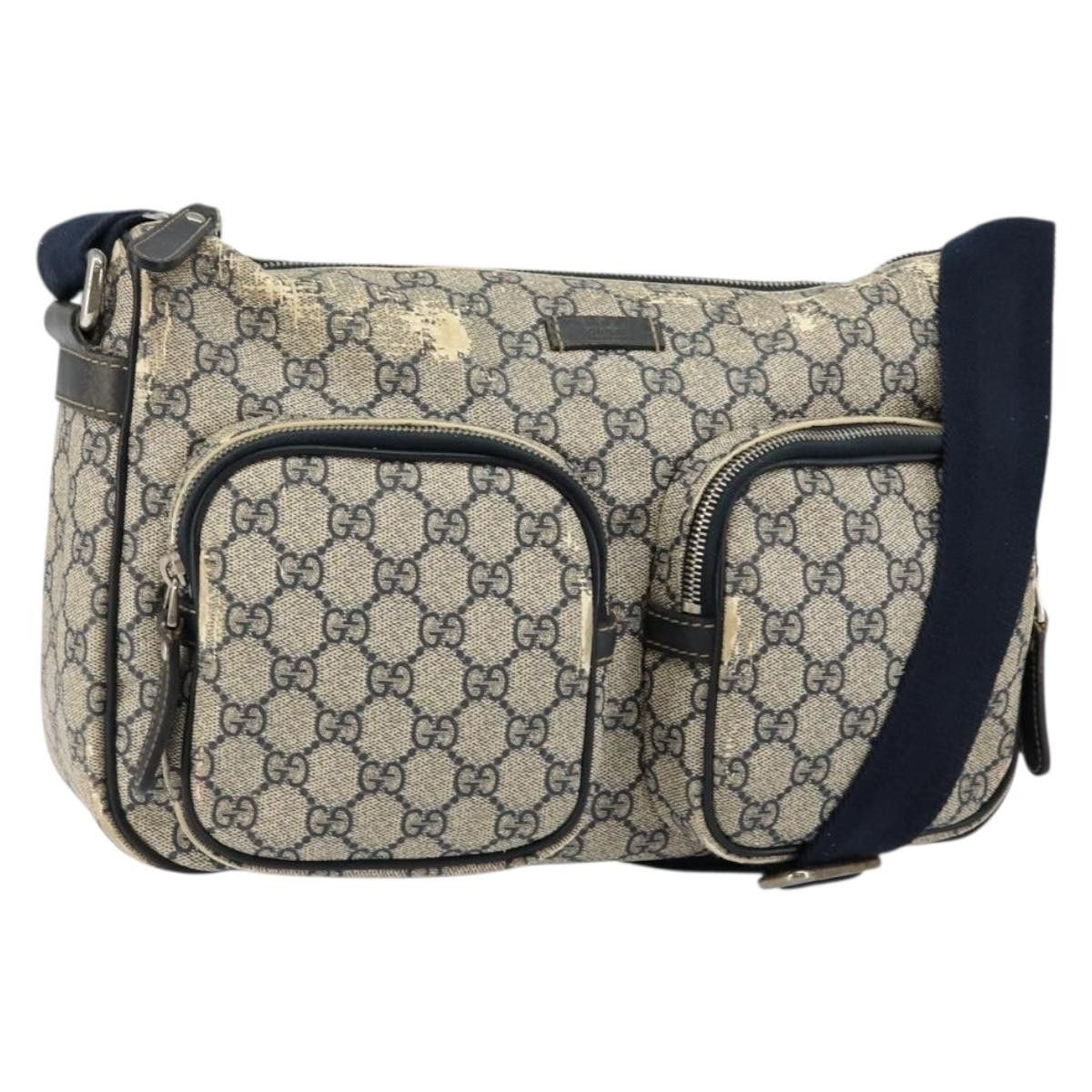 Gucci GUCCI GG Supreme Shoulder Bag Pvc Navy Gold Size ONE SIZE - 1 Thumbnail