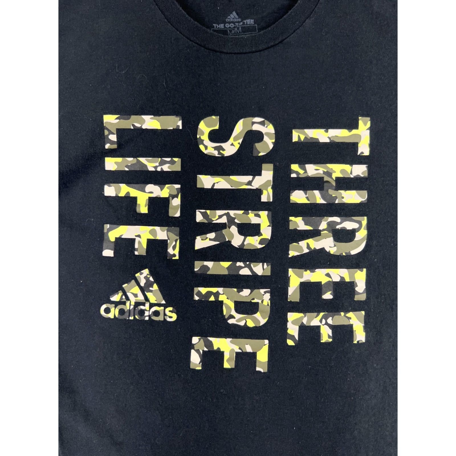 Adidas Adidas Shirt Mens Medium Black Three Stripe Logo Camouflage 100% Cotton Crew Neck T-Shirt Size US M / EU 48-50 / 2 - 3 Thumbnail