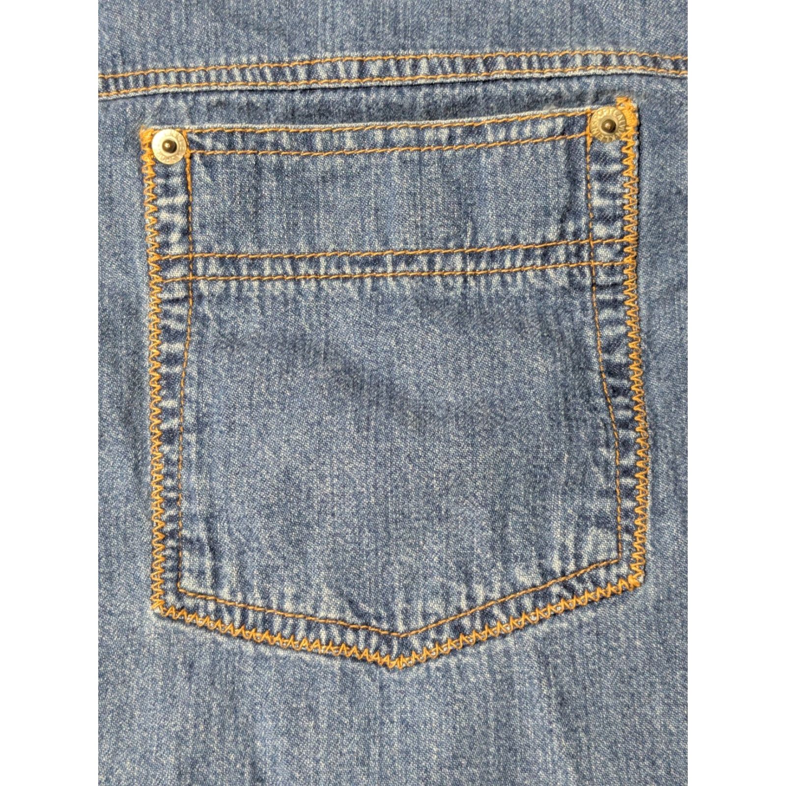 Calvin Klein VINTAGE CALVIN KLEIN Denim Shirt Womens Medium Blue 80s Western Button-Up Size M / US 6-8 / IT 42-44 - 4 Thumbnail
