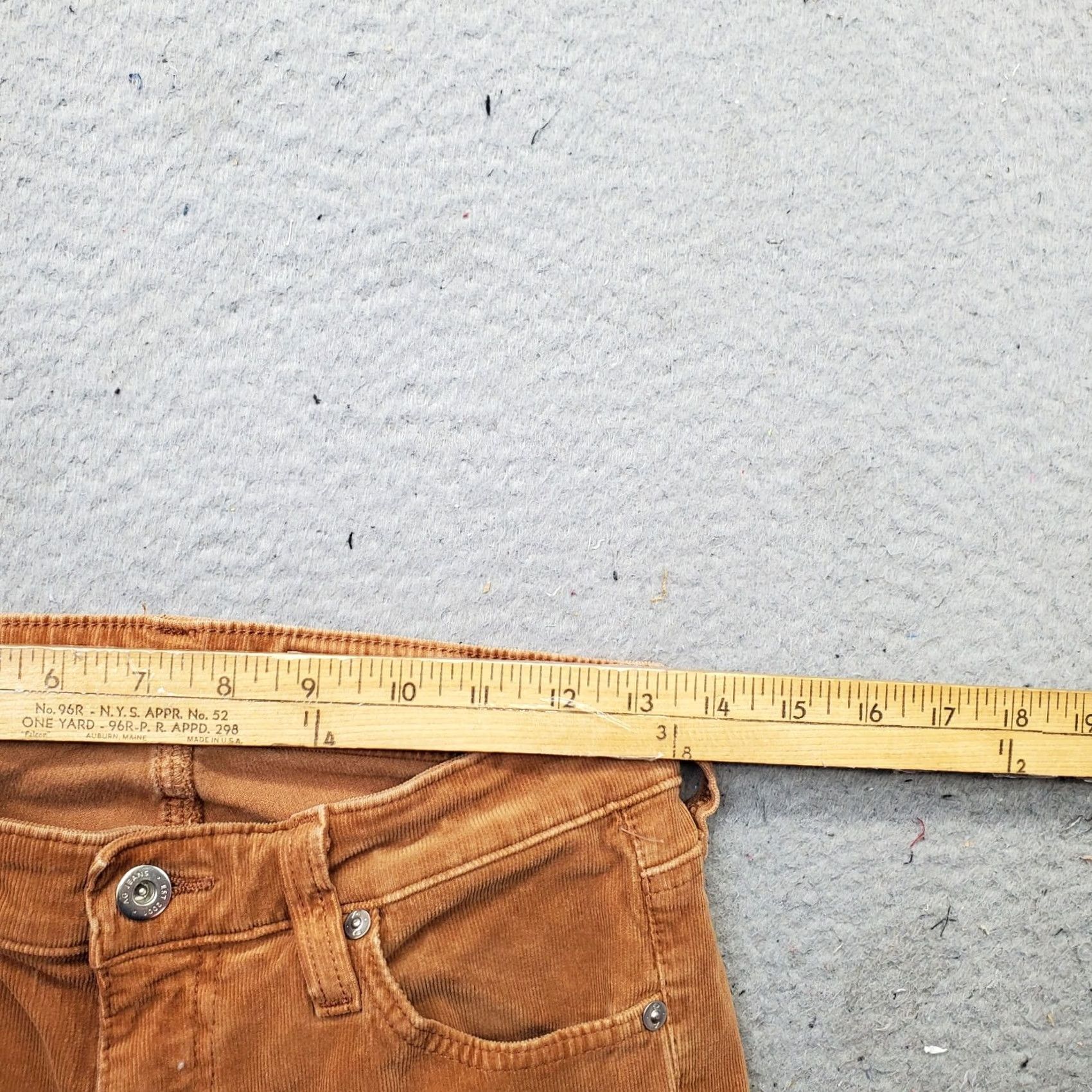 Vintage AG Adriano Goldschmied Corduroy Mari Pants Womens 27 High Rise Slim Fit Brown Size 27" / US 4 / IT 40 - 6 Thumbnail