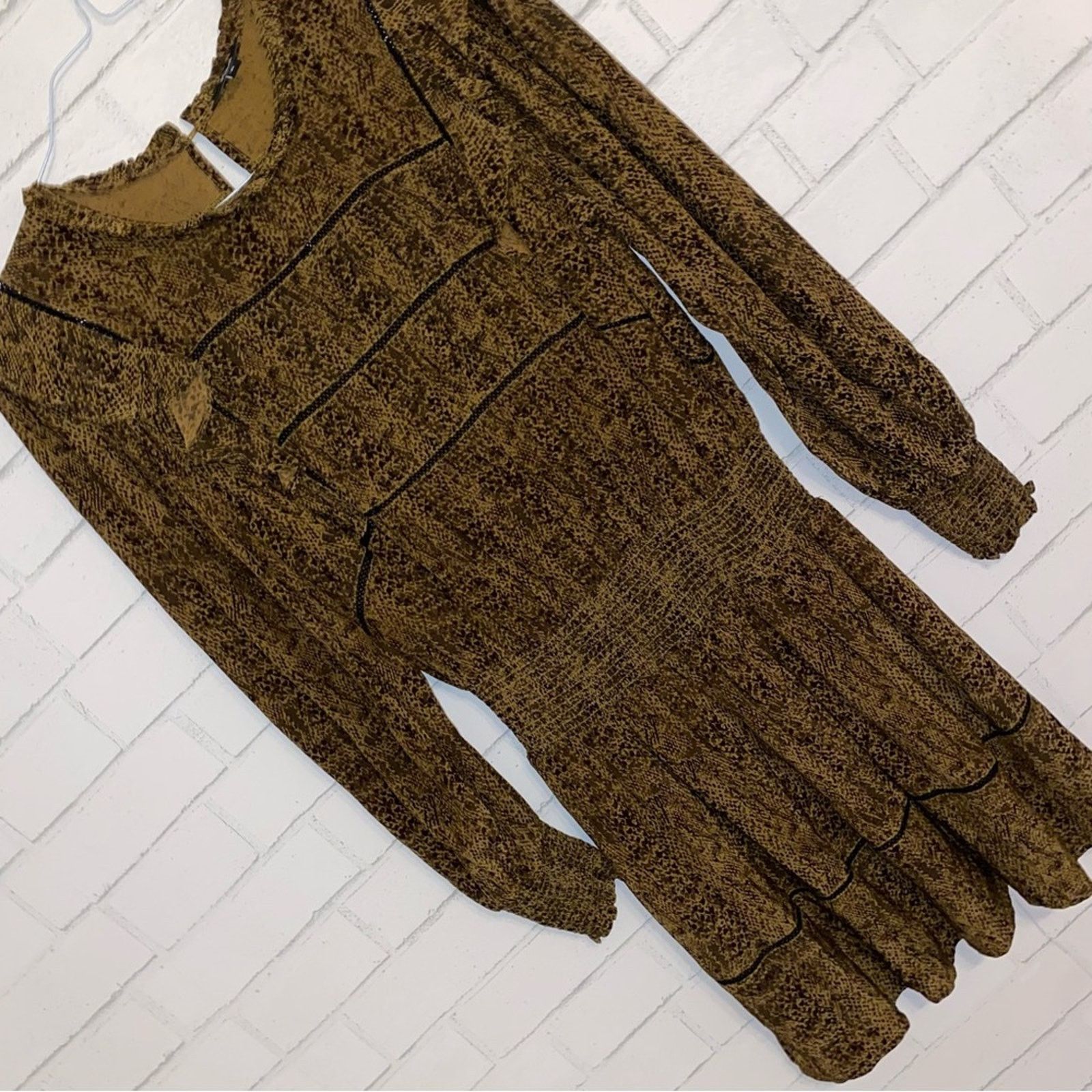 Rails Rails $228 Faren Sepia Python Mini Dress Size Medium EUC Size M / US 6-8 / IT 42-44 - 2 Thumbnail